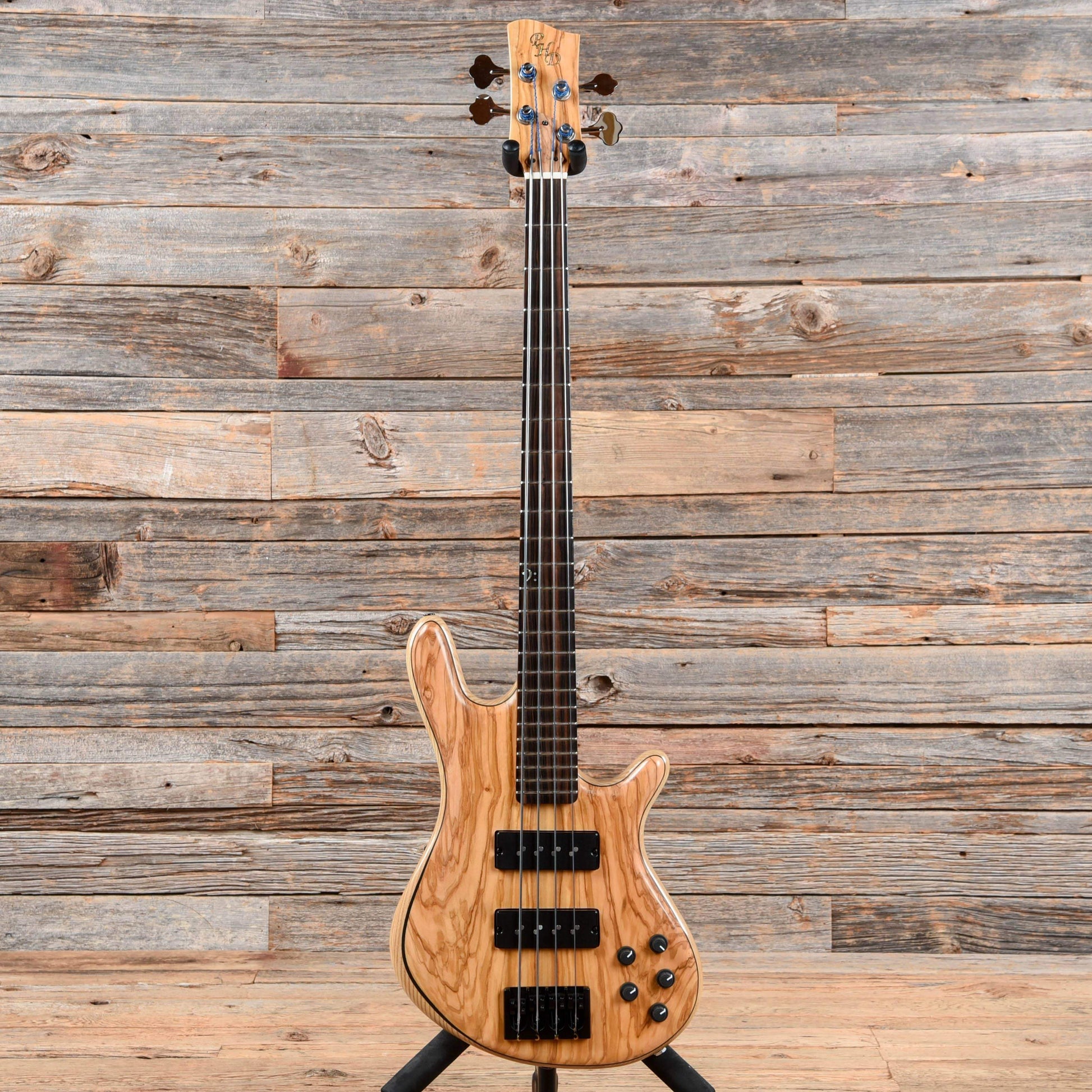 PHD Custom Olive Wood 4-String 32" Scale Bass Natural 2018 Bass Guitars / Short Scale