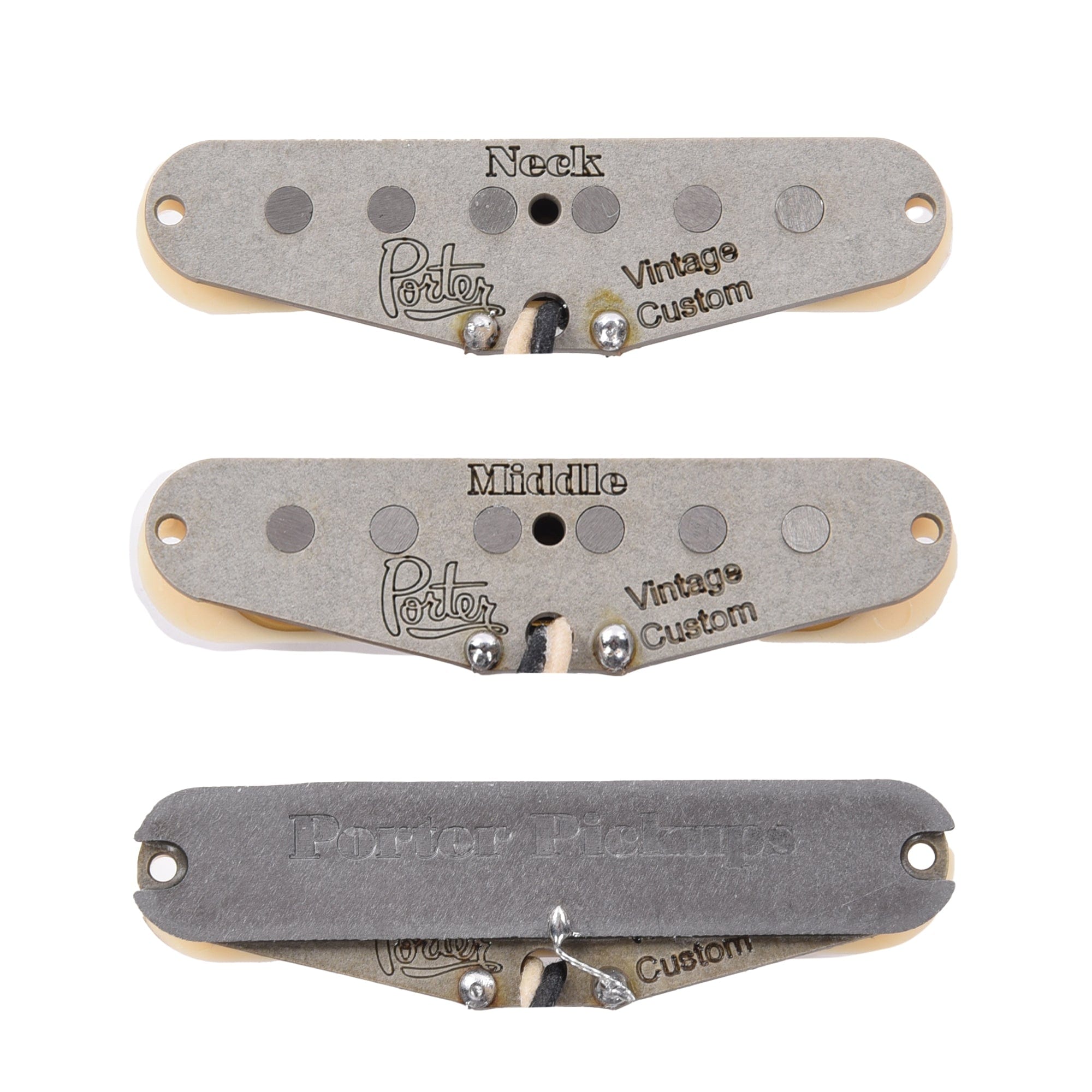 Porter Vintage Custom Strat Pickup Set Aged White Parts / Guitar Pickups