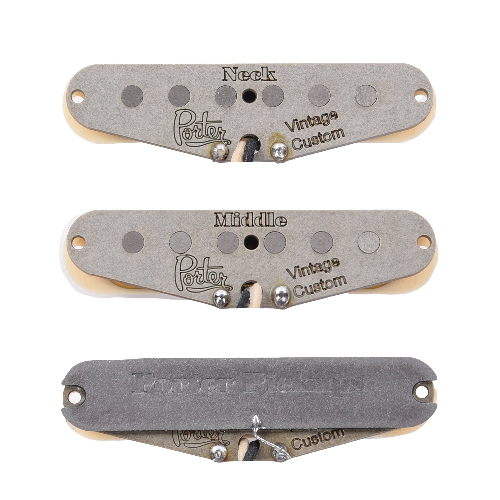 Porter Vintage Custom Strat Pickup Set Aged White Parts / Guitar Pickups