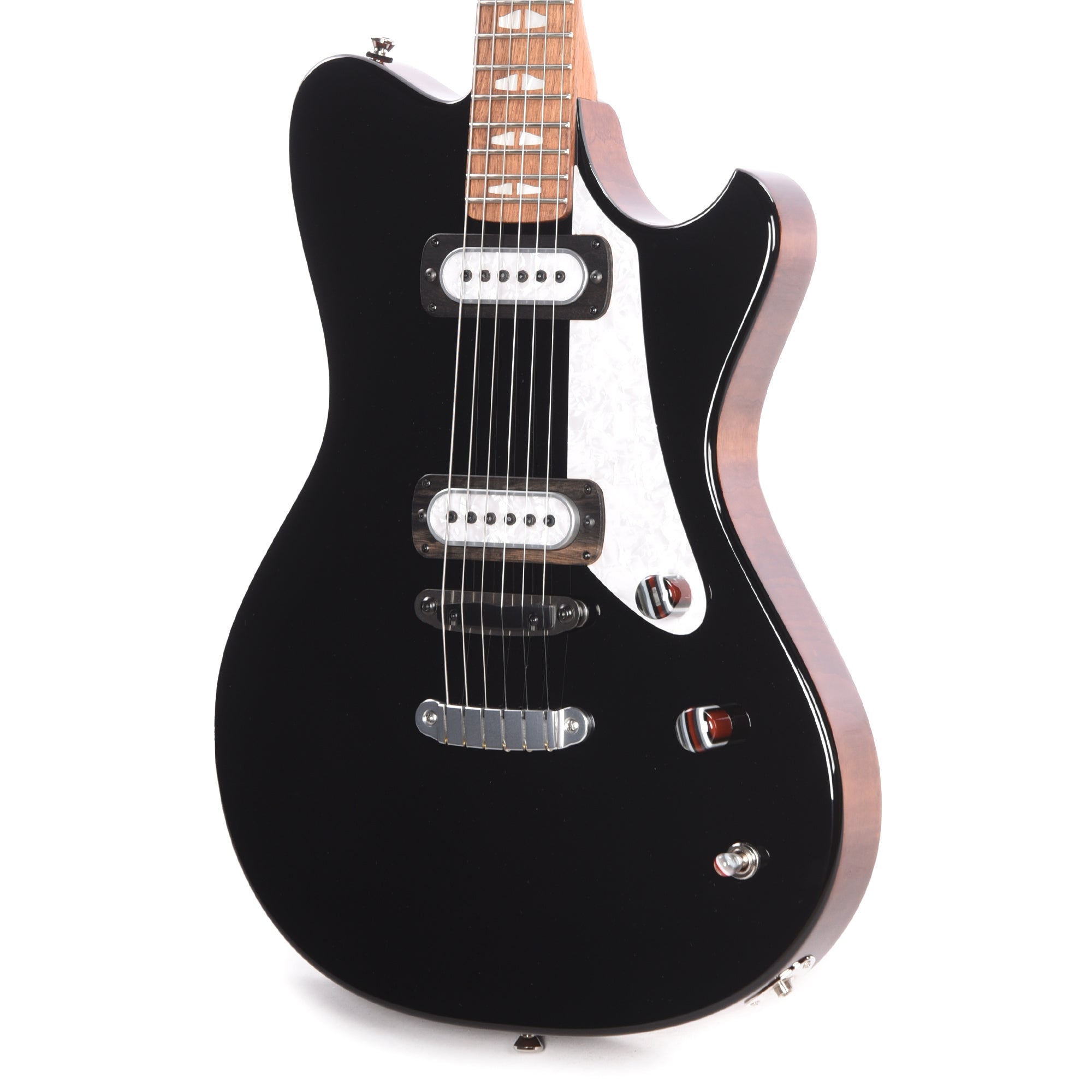Powers Electric A-Type Shamel Ash Blacktop Top-Loading Hard Tail w/PF42 Pickups