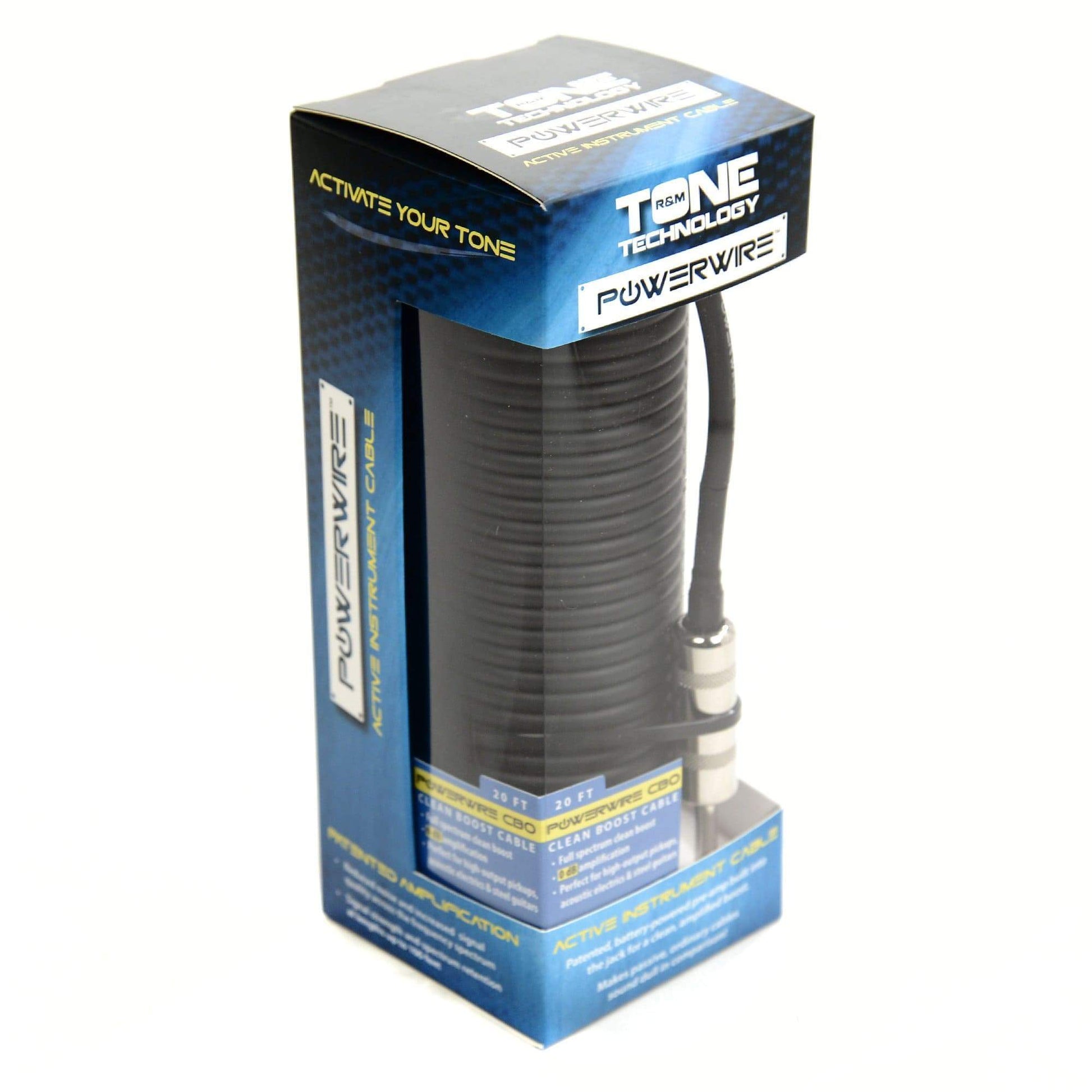PowerWire SS Super Sizzle Instrument Cable 20' w/Sub-Harmonic Bass Boost with Extended Sustain & 15db Gain Accessories / Cables