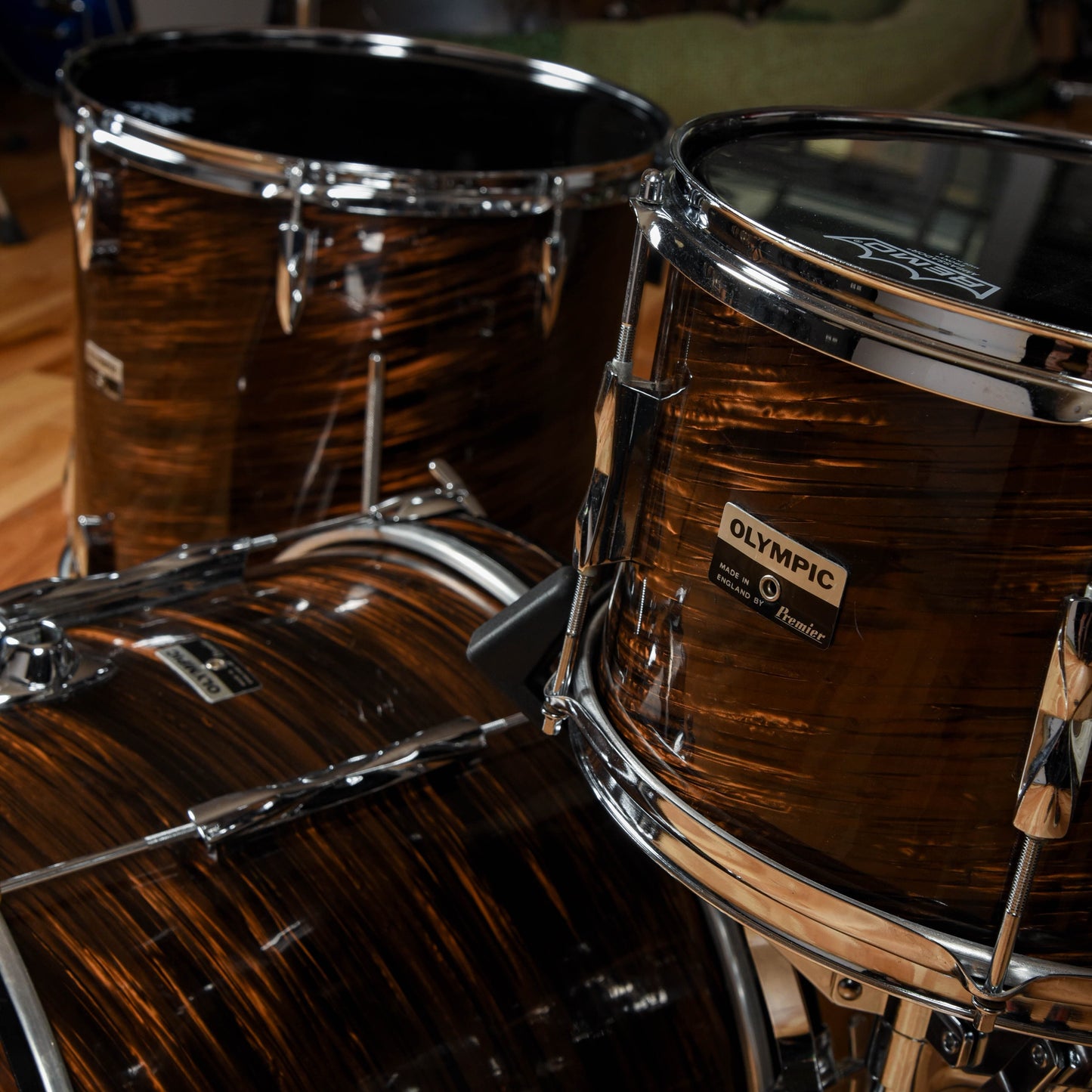 Premier Olympic Duroplastic 13/14/16/20 Rootbeer Swirl 1970s Drums and Percussion / Acoustic Drums / Full Acoustic Kits