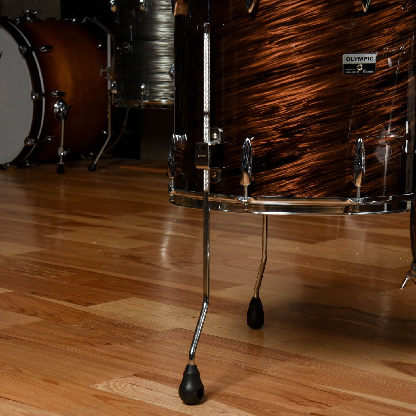 Premier Olympic Duroplastic 13/14/16/20 Rootbeer Swirl 1970s Drums and Percussion / Acoustic Drums / Full Acoustic Kits