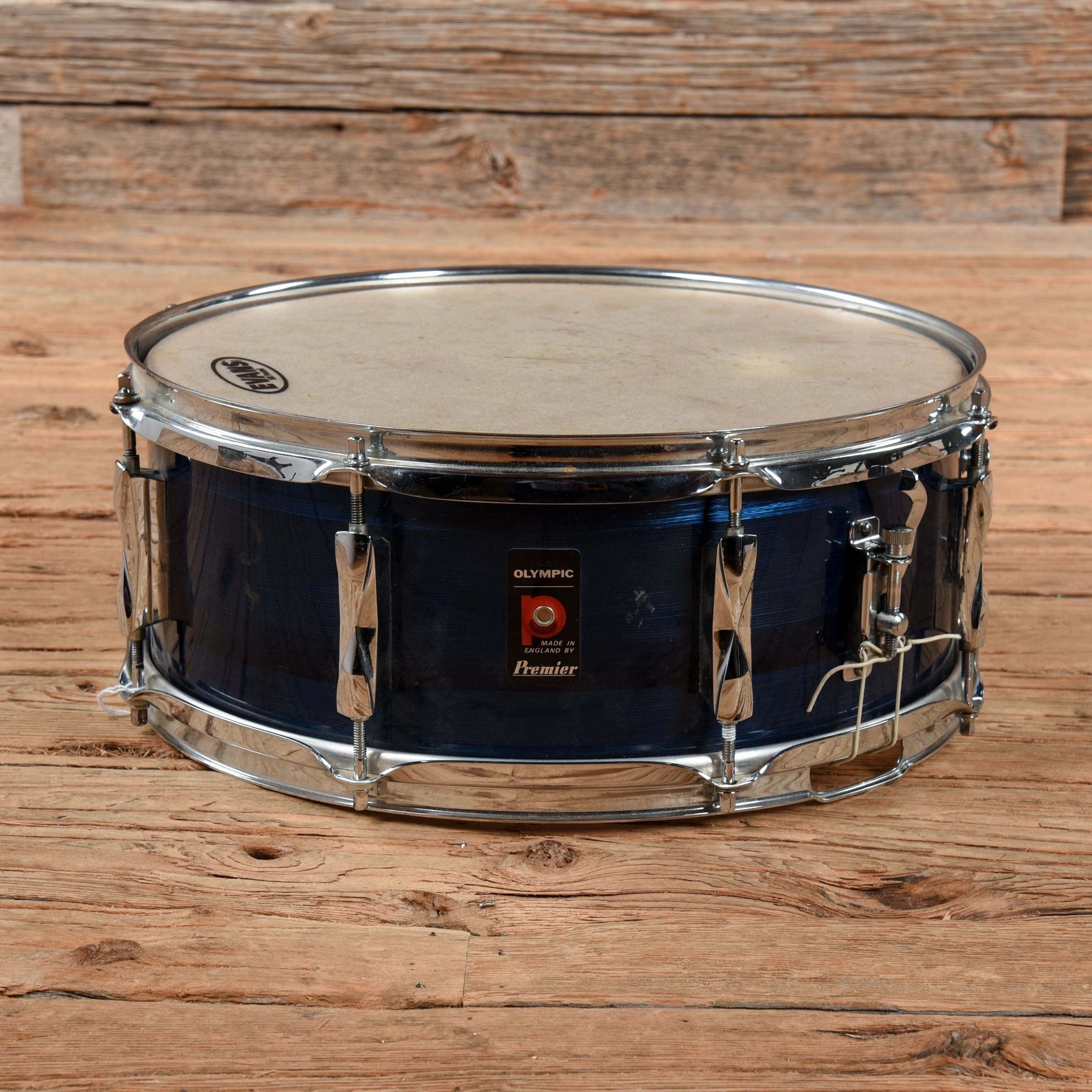 Premier Olympic 5x14 Snare Drum Blue Shimmer – Chicago Music Exchange