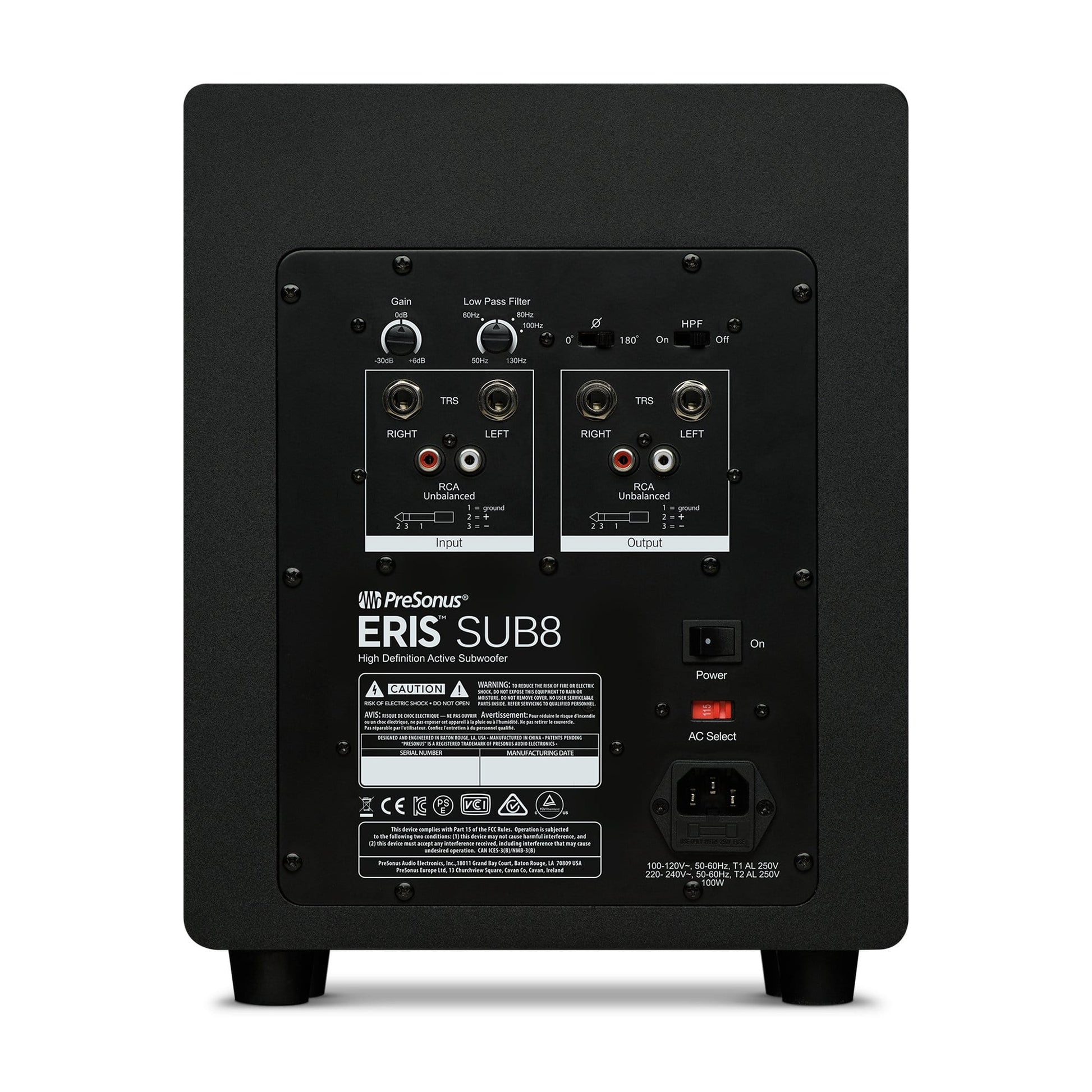 PreSonus Eris Sub 8 Front Firing 8" Studio Subwoofer Home Audio / Speakers / Subwoofers