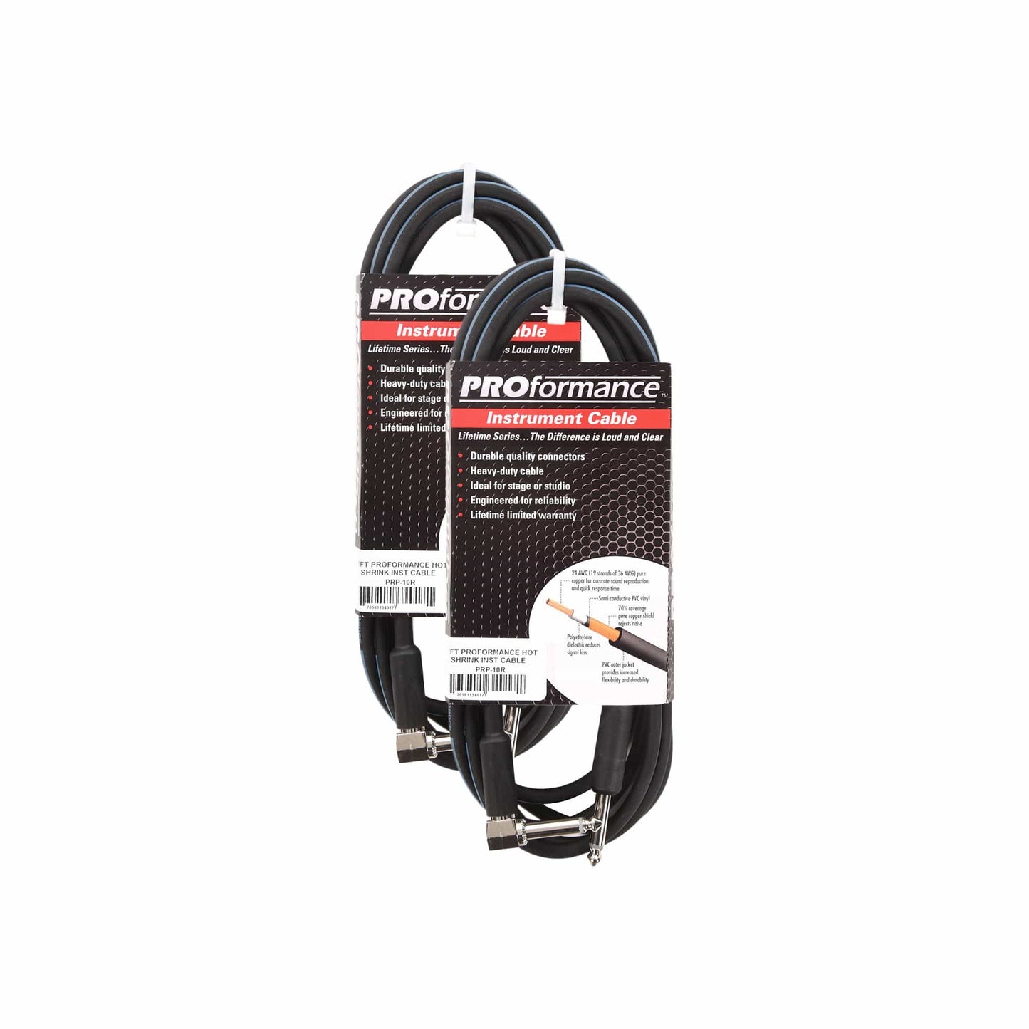 PROformance Instrument Cable 10' Angle-Straight 2 Pack Bundle Accessories / Cables