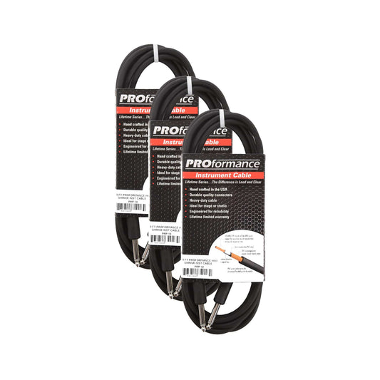 PROformance Instrument Cable 10' Straight-Straight 3 Pack Bundle Accessories / Cables