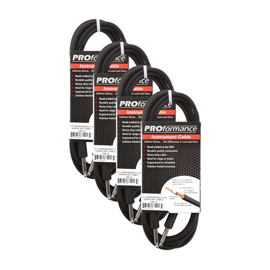 PROformance Instrument Cable 10' Straight-Straight 4 Pack Bundle Accessories / Cables