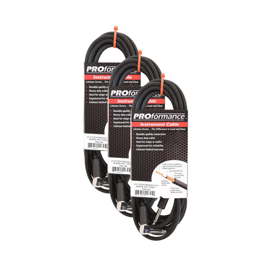 PROformance Instrument Cable 15' Angle-Straight 3 Pack Bundle Accessories / Cables