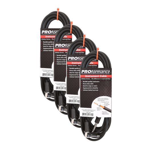 PROformance Instrument Cable 15' Angle-Straight 4 Pack Bundle Accessories / Cables