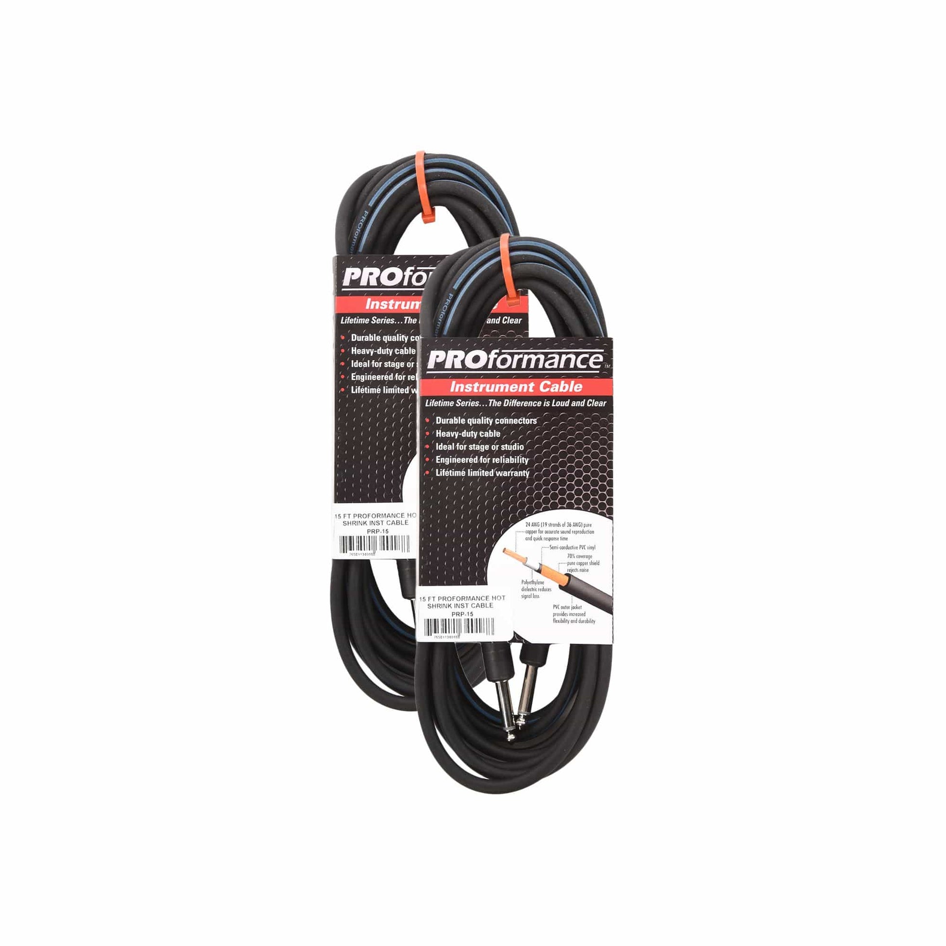 PROformance Instrument Cable 15' Straight-Straight 2 Pack Bundle Accessories / Cables