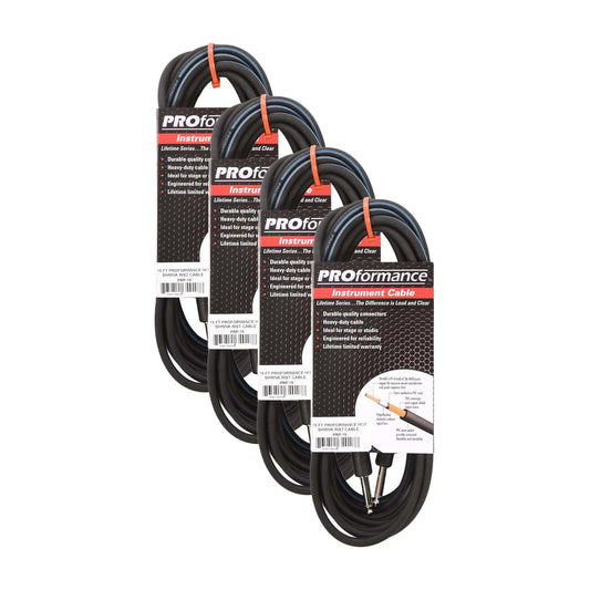 PROformance Instrument Cable 15' Straight-Straight 4 Pack Bundle Accessories / Cables