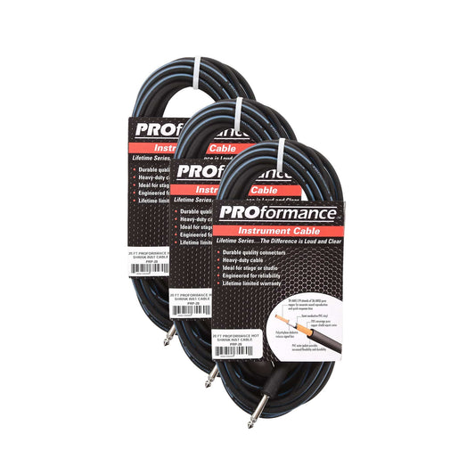 PROformance Instrument Cable 20' Straight-Straight 3 Pack Bundle Accessories / Cables
