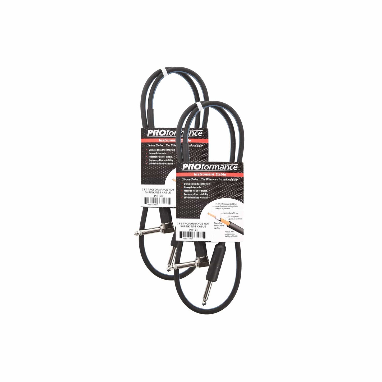 PROformance Instrument Cable 3' Angle-Straight 2 Pack Bundle Accessories / Cables
