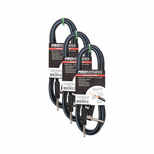 PROformance Instrument Cable 6' Angle-Straight 3 Pack Bundle Accessories / Cables