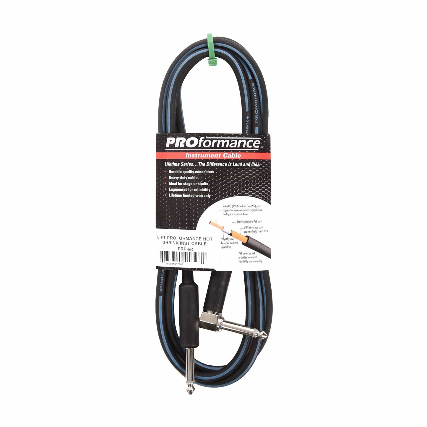 PROformance Instrument Cable 6' Angle-Straight Accessories / Cables