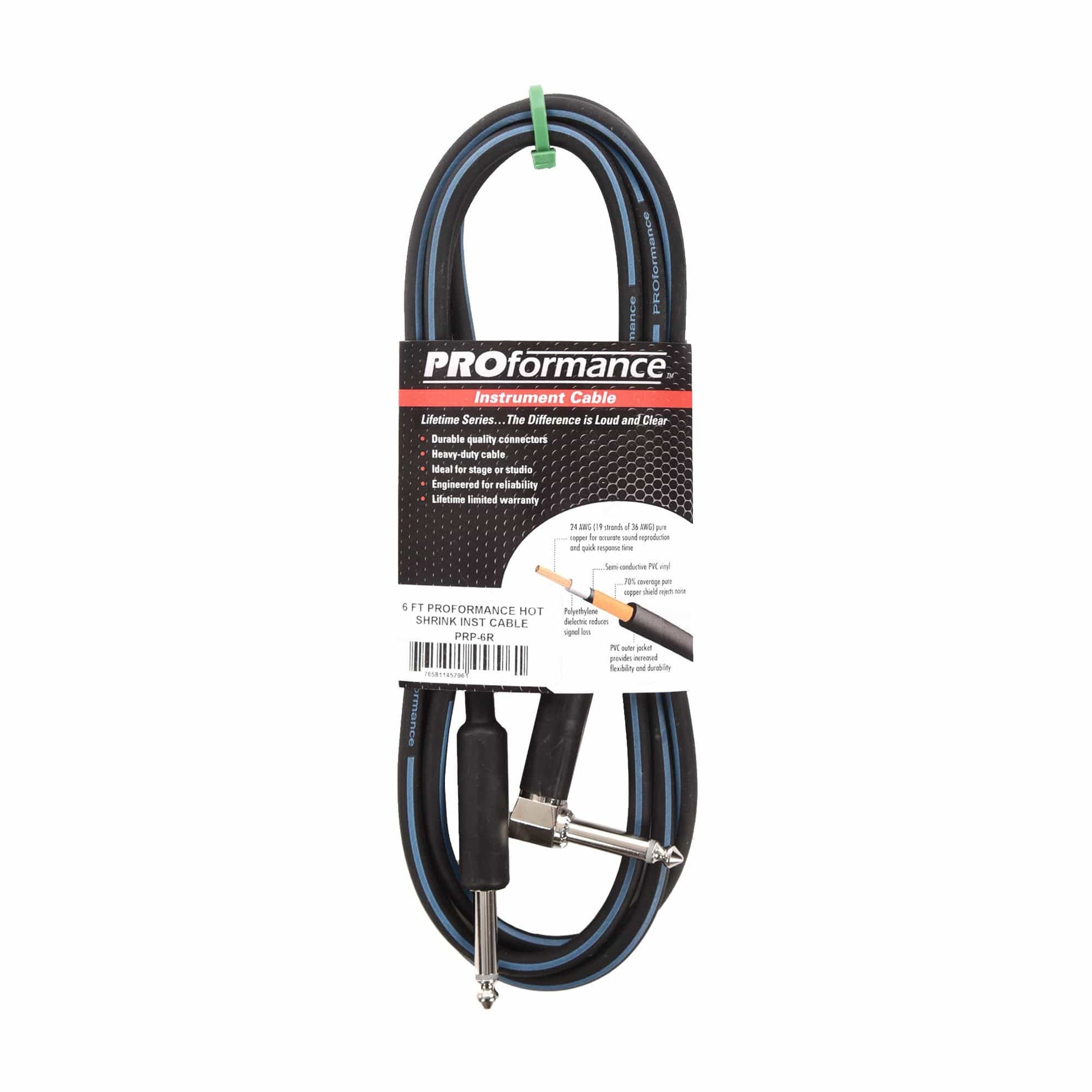 PROformance Instrument Cable 6' Angle-Straight Accessories / Cables
