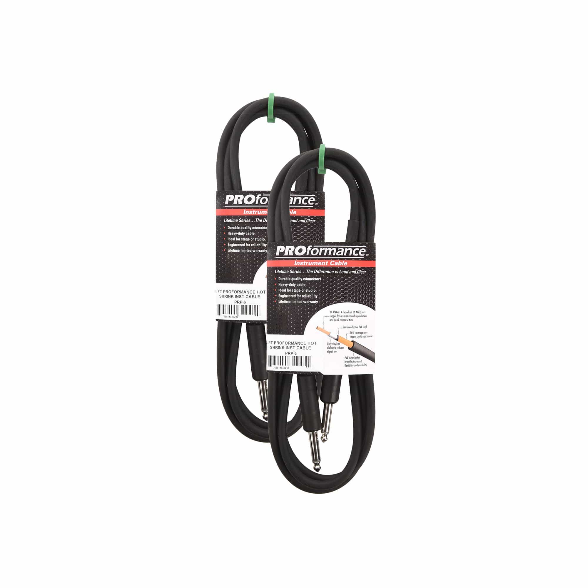 PROformance Instrument Cable 6' Straight-Straight 2 Pack Bundle ...