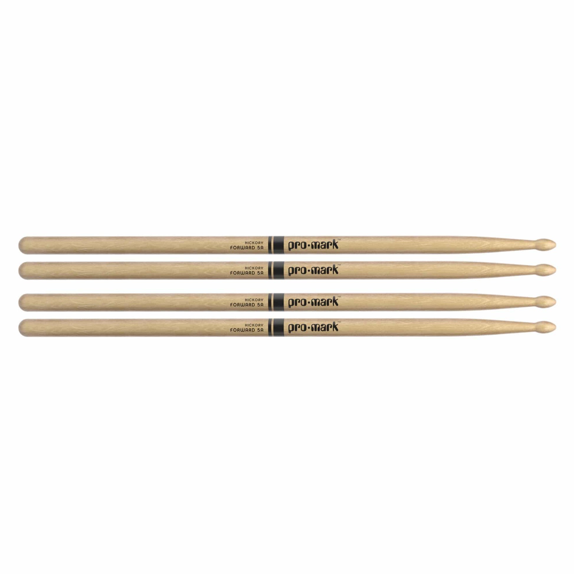 Promark American Hickory 5A Wood Tip Drum Sticks (2 Pair Bundle) Drums and Percussion / Parts and Accessories / Drum Sticks and Mallets