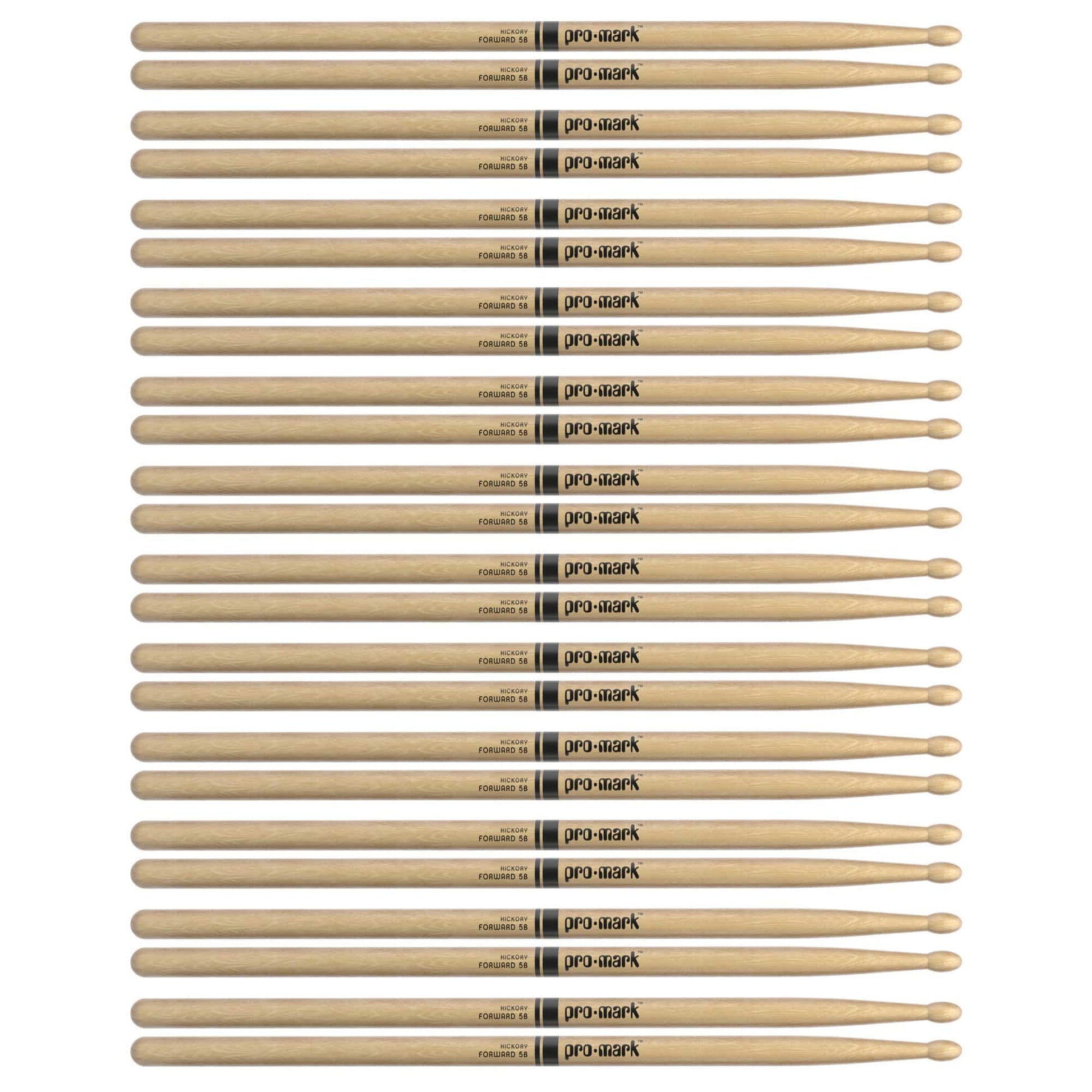 Promark American Hickory 5B Wood Tip Drum Sticks (12 Pair Bundle) Drums and Percussion / Parts and Accessories / Drum Sticks and Mallets