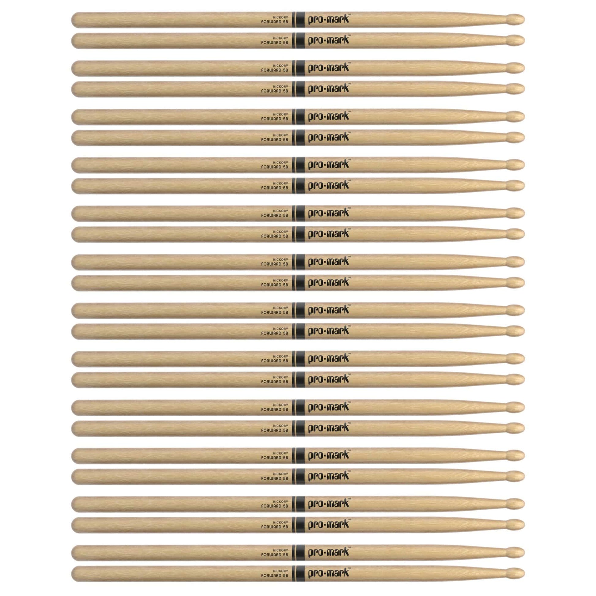 Promark American Hickory 5B Wood Tip Drum Sticks (12 Pair Bundle) Drums and Percussion / Parts and Accessories / Drum Sticks and Mallets