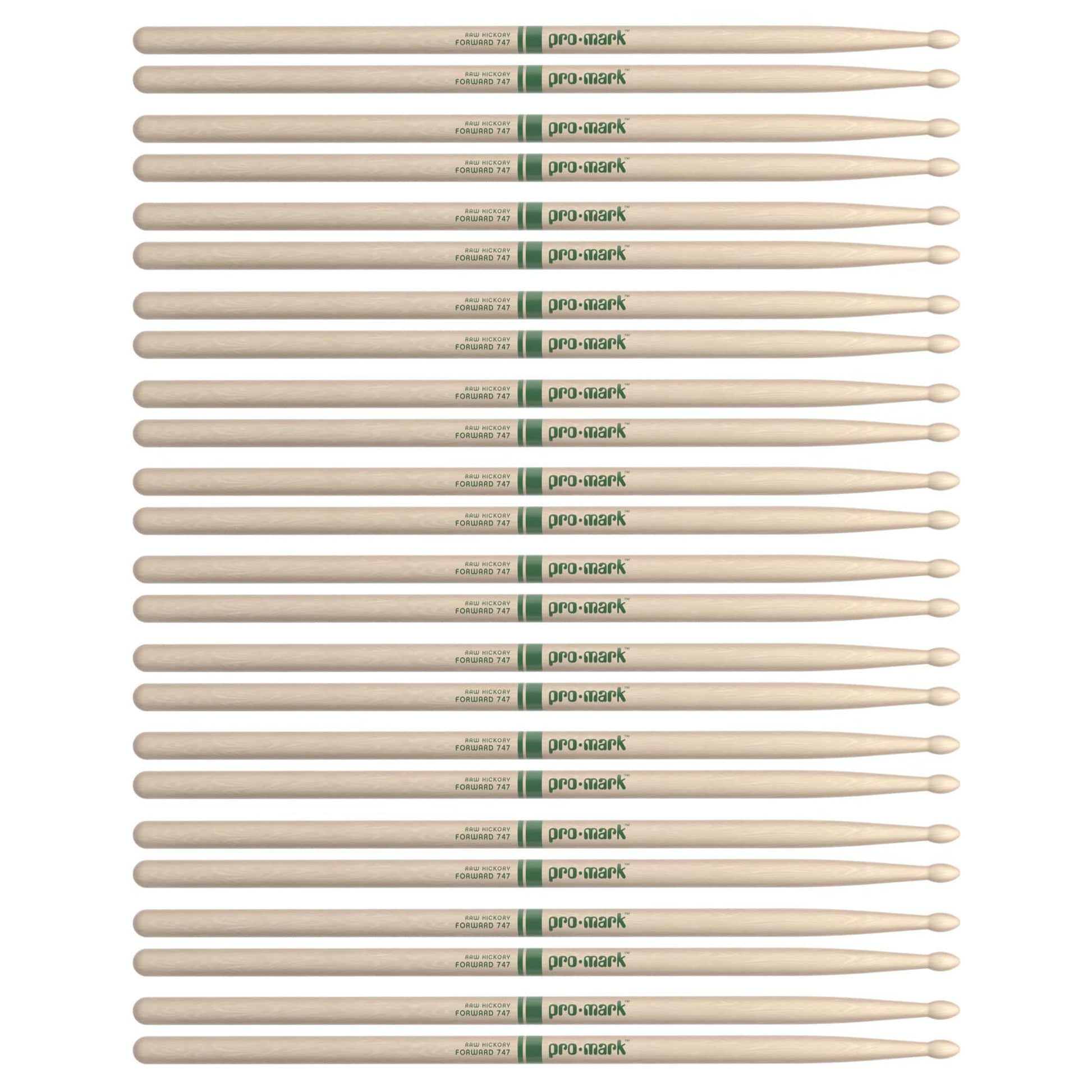 Promark American Hickory 747 Natural Wood Tip Drum Sticks (12 Pair Bundle) Drums and Percussion / Parts and Accessories / Drum Sticks and Mallets