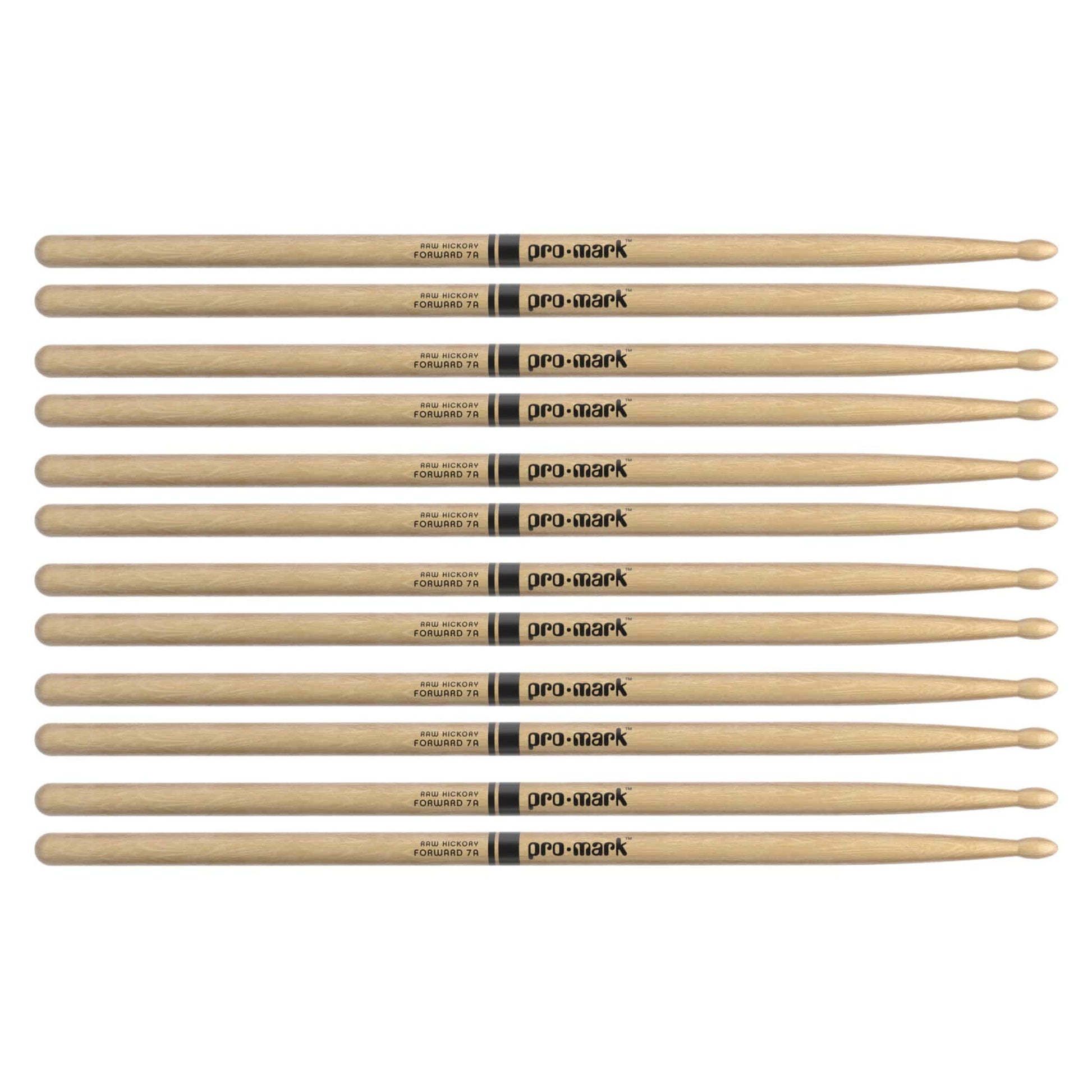 Promark American Hickory 7A Natural Wood Tip Drum Sticks (6 Pair Bundle) Drums and Percussion / Parts and Accessories / Drum Sticks and Mallets