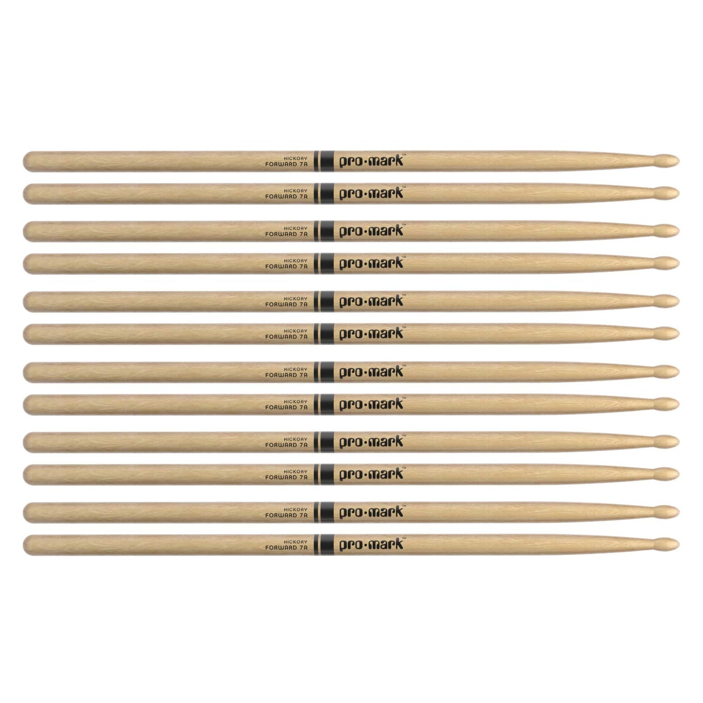 Promark American Hickory 7A Wood Tip Drum Sticks (6 Pair Bundle) Drums and Percussion / Parts and Accessories / Drum Sticks and Mallets