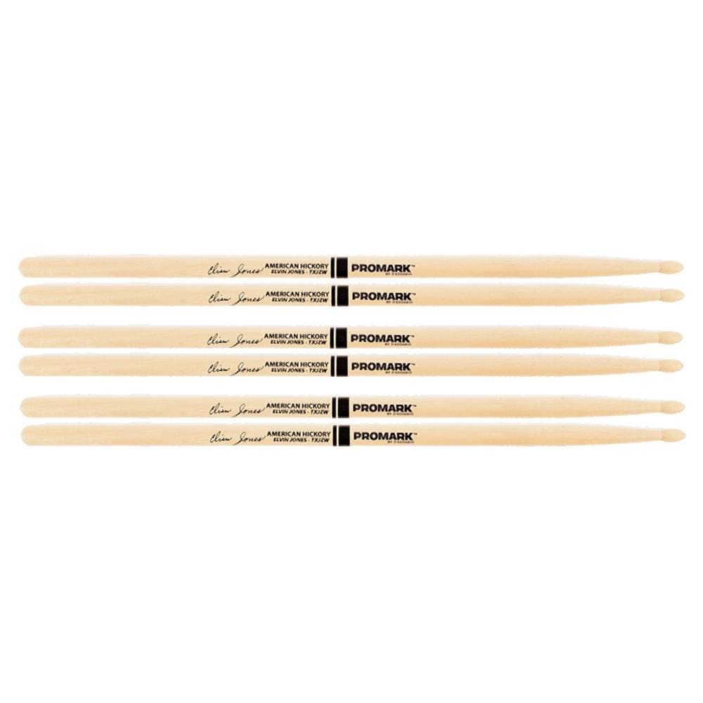 Promark American Hickory Jazz Elvin Jones Wood Tip Drum Sticks (3 Pair Bundle) Drums and Percussion / Parts and Accessories / Drum Sticks and Mallets