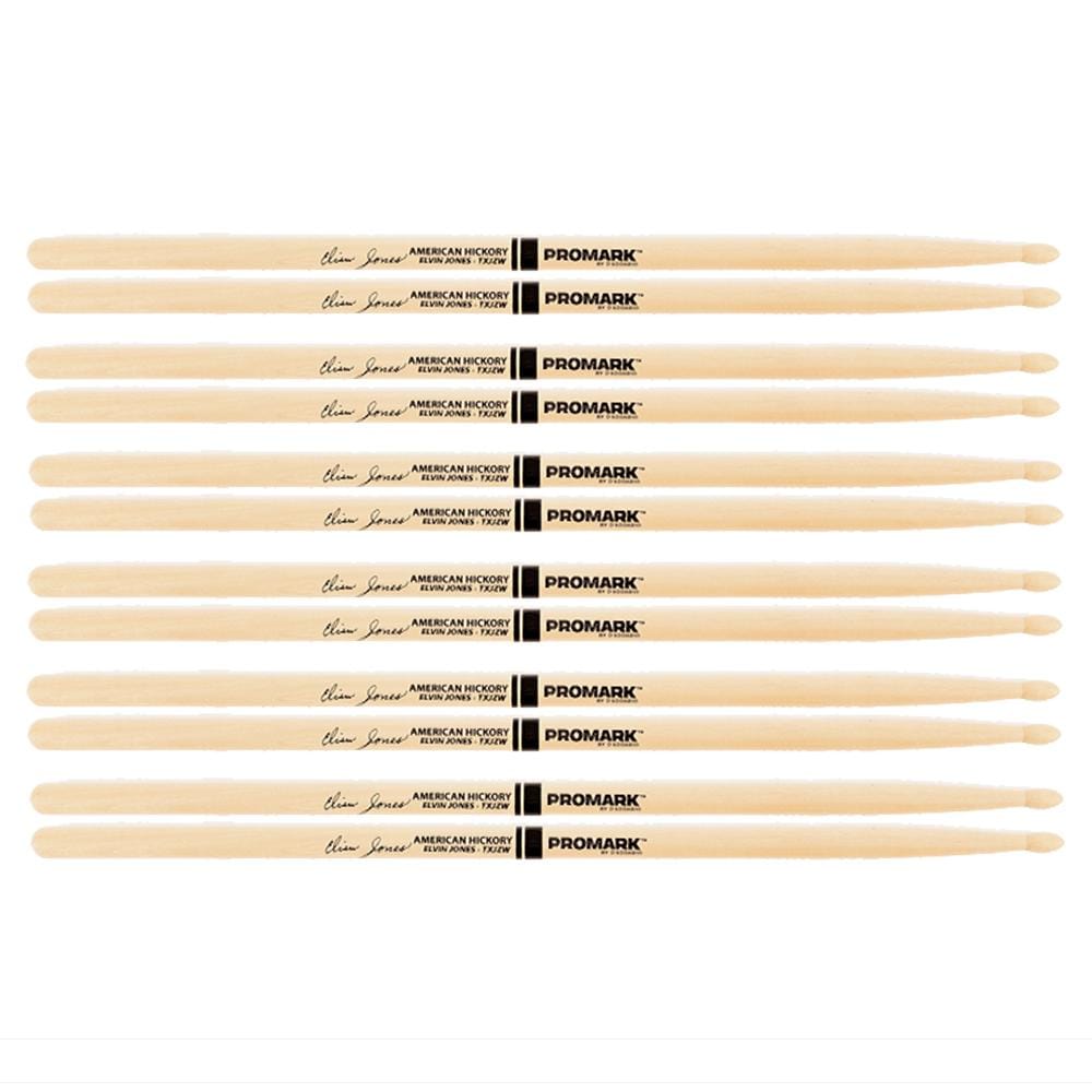 Promark American Hickory Jazz Elvin Jones Wood Tip Drum Sticks (6 Pair Bundle) Drums and Percussion / Parts and Accessories / Drum Sticks and Mallets