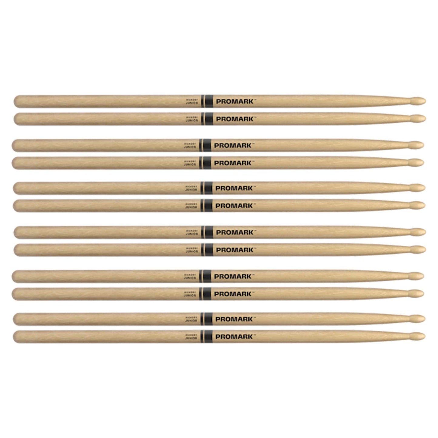 Promark American Hickory Junior Wood Tip Drum Sticks (6 Pair Bundle) Drums and Percussion / Parts and Accessories / Drum Sticks and Mallets