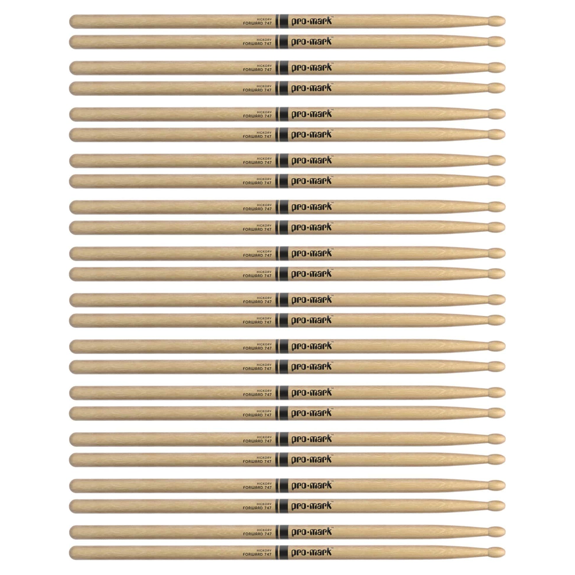 Promark American Hickory TX747W Rock Wood Tip Drum Sticks (12 Pair Bundle) Drums and Percussion / Parts and Accessories / Drum Sticks and Mallets