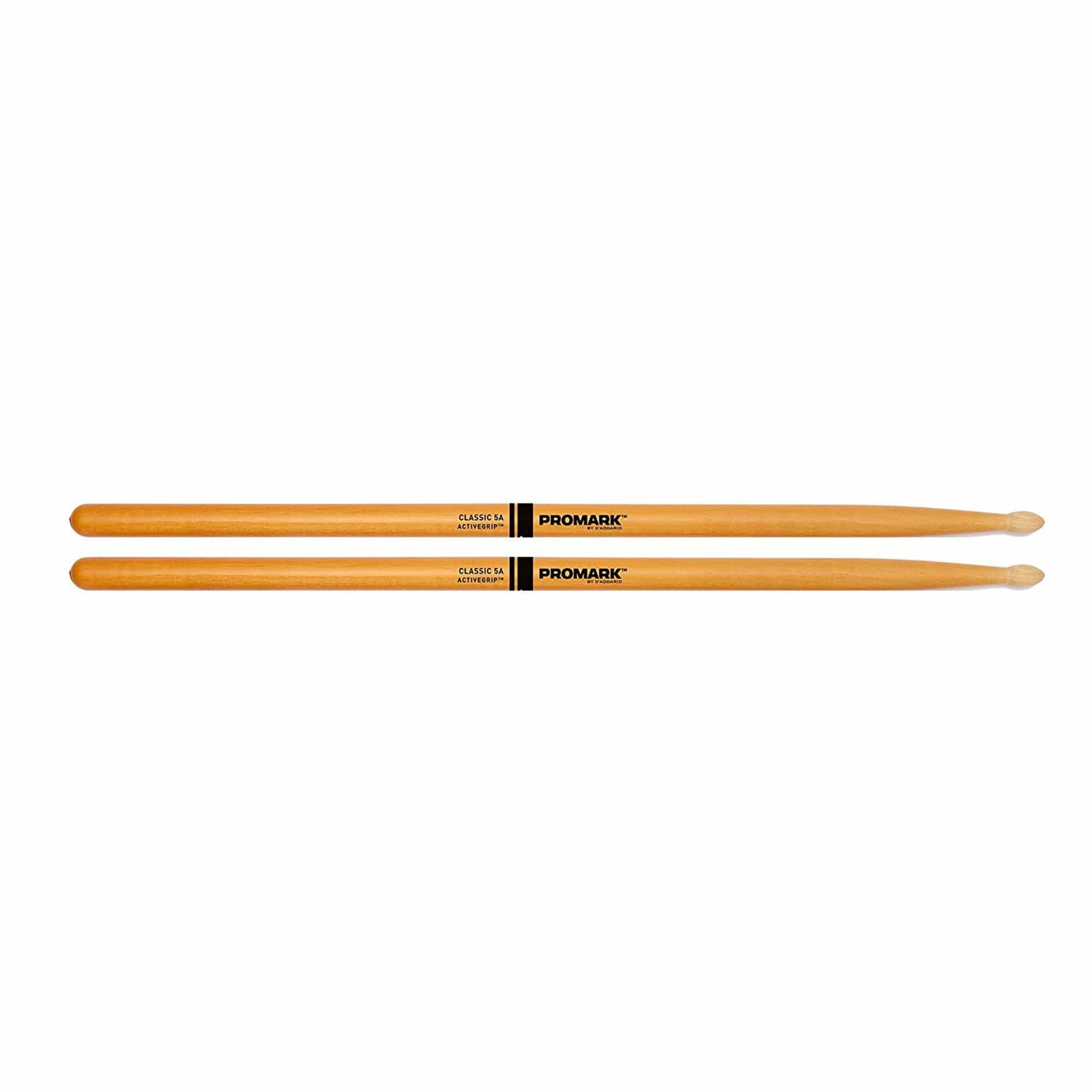 Promark Classic 5A ActiveGrip Clear Wood Tip Drum Sticks Drums and Percussion / Parts and Accessories / Drum Sticks and Mallets