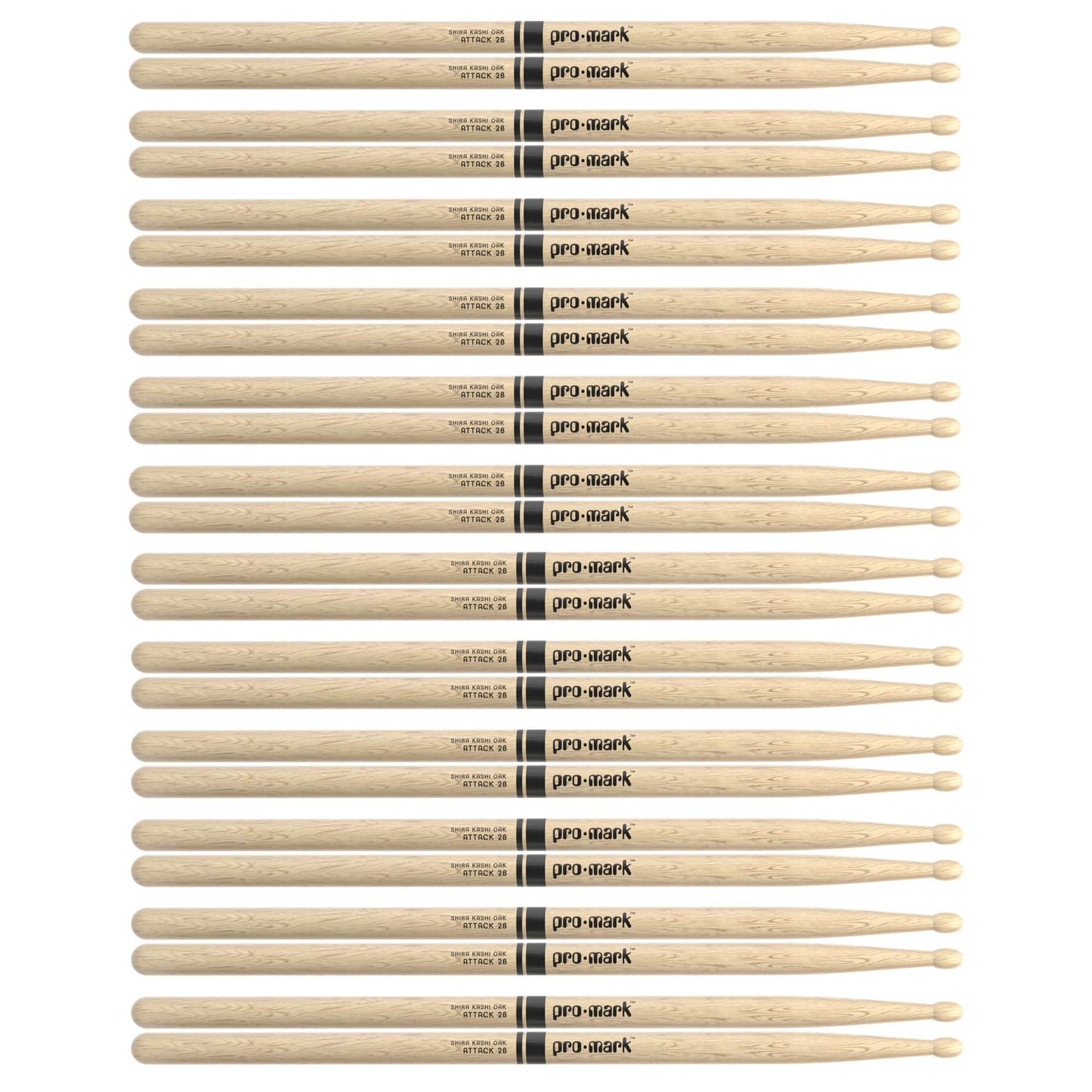 Promark Japanese White Oak 2B Wood Tip Drum Sticks (12 Pair Bundle) Drums and Percussion / Parts and Accessories / Drum Sticks and Mallets