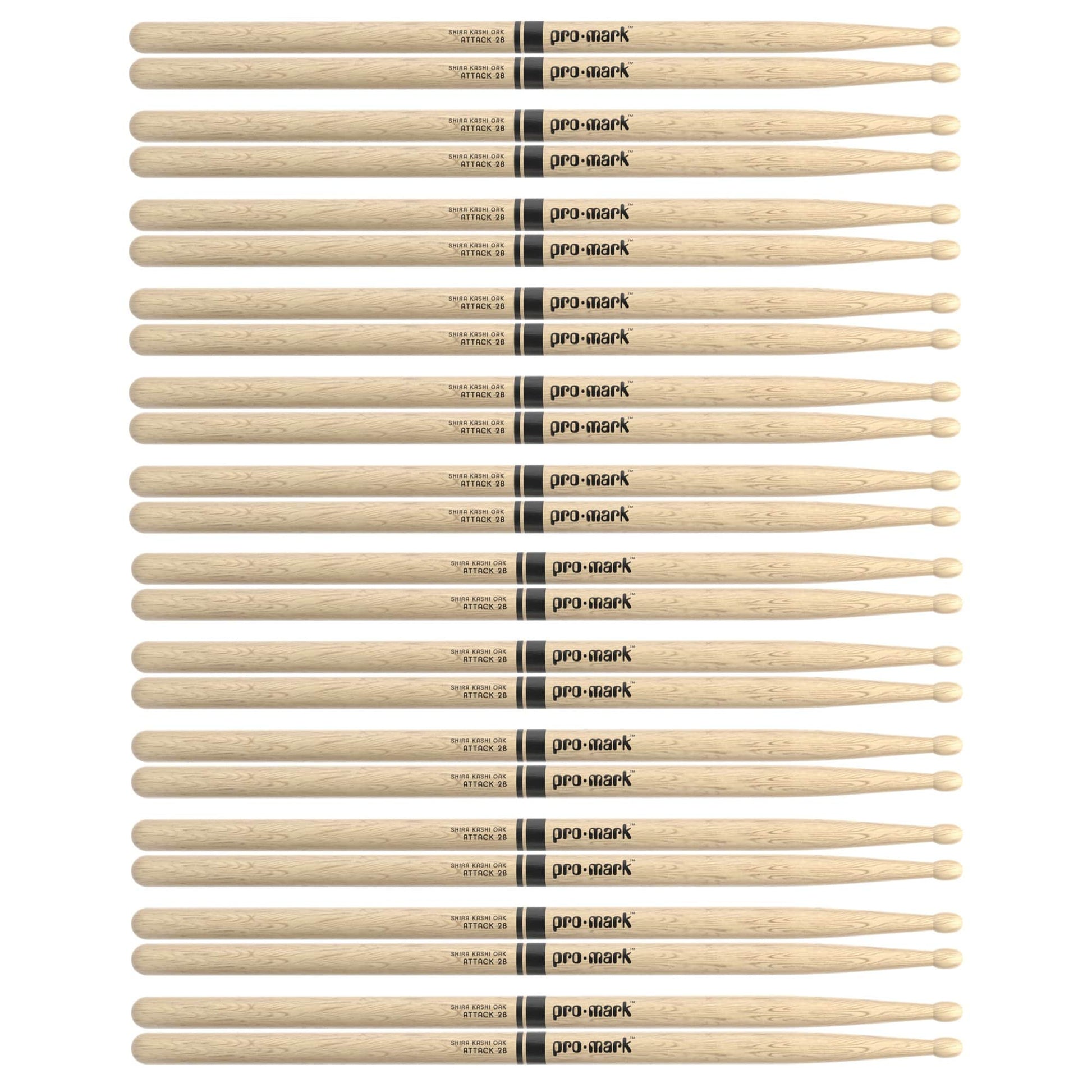 Promark Japanese White Oak 2B Wood Tip Drum Sticks (12 Pair Bundle) Drums and Percussion / Parts and Accessories / Drum Sticks and Mallets