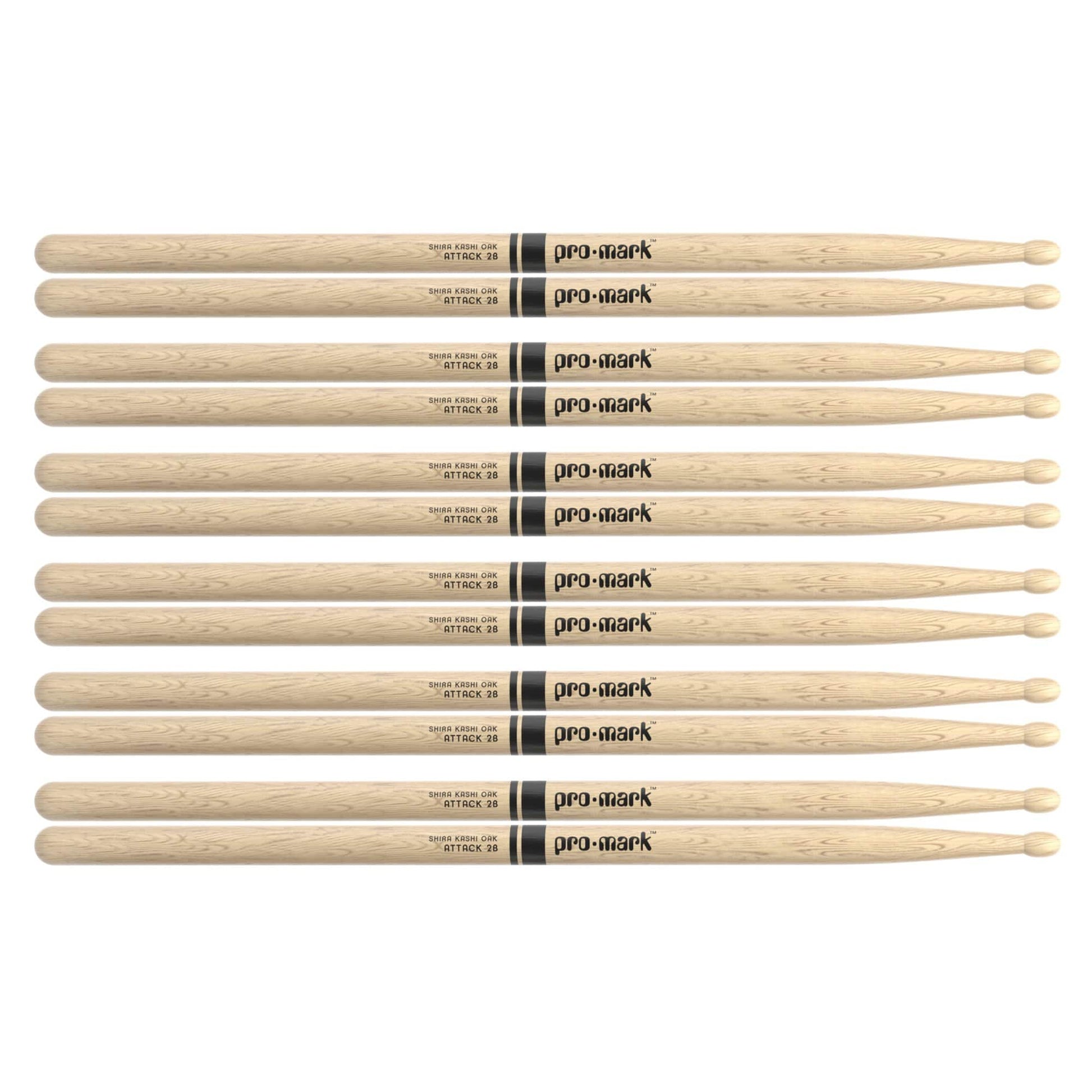Promark Japanese White Oak 2B Wood Tip Drum Sticks (6 Pair Bundle) Drums and Percussion / Parts and Accessories / Drum Sticks and Mallets