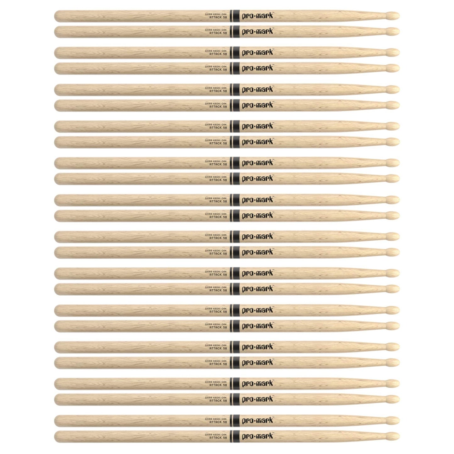 Promark Japanese White Oak 5B Wood Tip Drum Sticks (12 Pair Bundle) Drums and Percussion / Parts and Accessories / Drum Sticks and Mallets
