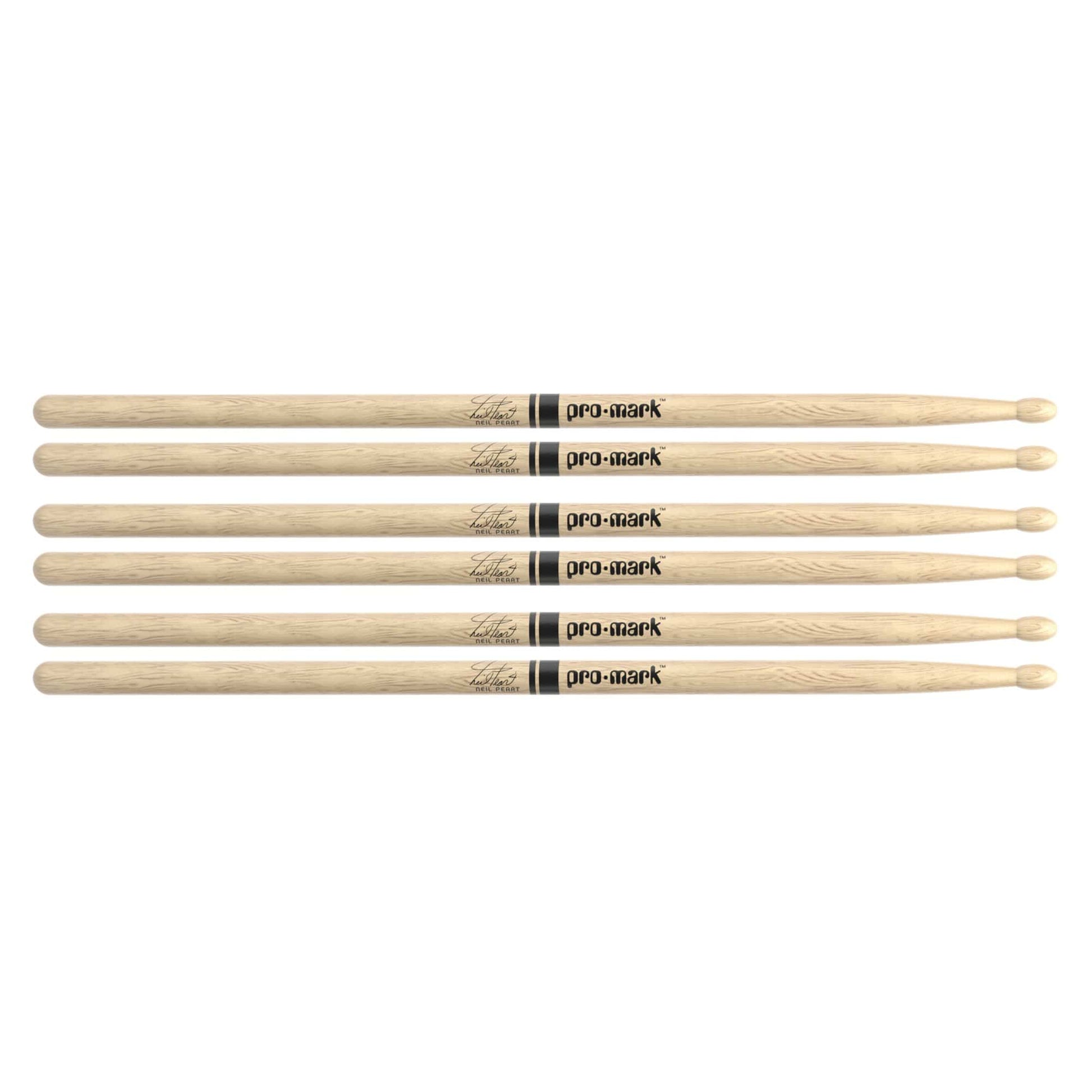 Promark Japanese White Oak 747 Neil Peart Wood Tip Drum Sticks (3 Pair Bundle) Drums and Percussion / Parts and Accessories / Drum Sticks and Mallets