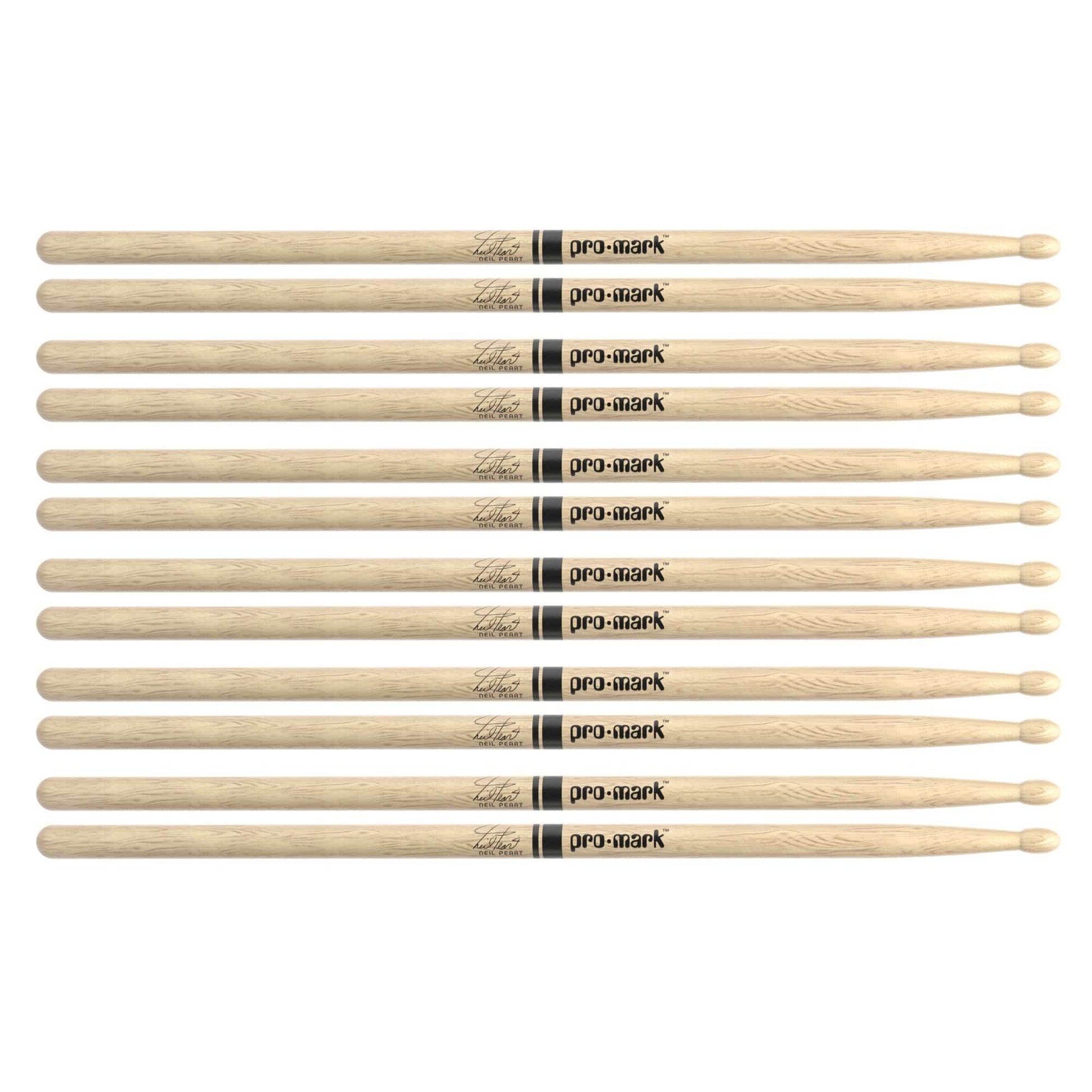 Promark Japanese White Oak 747 Neil Peart Wood Tip Drum Sticks (6 Pair Bundle) Drums and Percussion / Parts and Accessories / Drum Sticks and Mallets