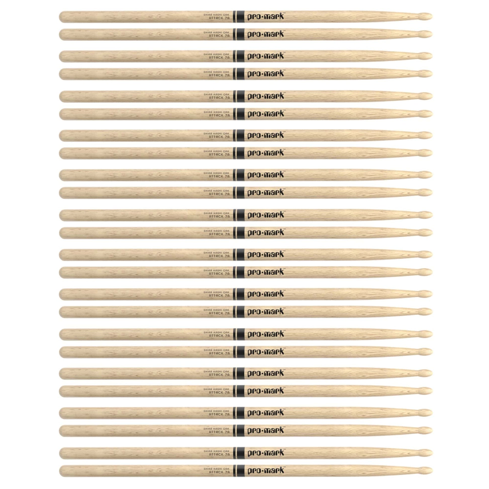 Promark Japanese White Oak 7A Wood Tip Drum Sticks (12 Pair Bundle) Drums and Percussion / Parts and Accessories / Drum Sticks and Mallets