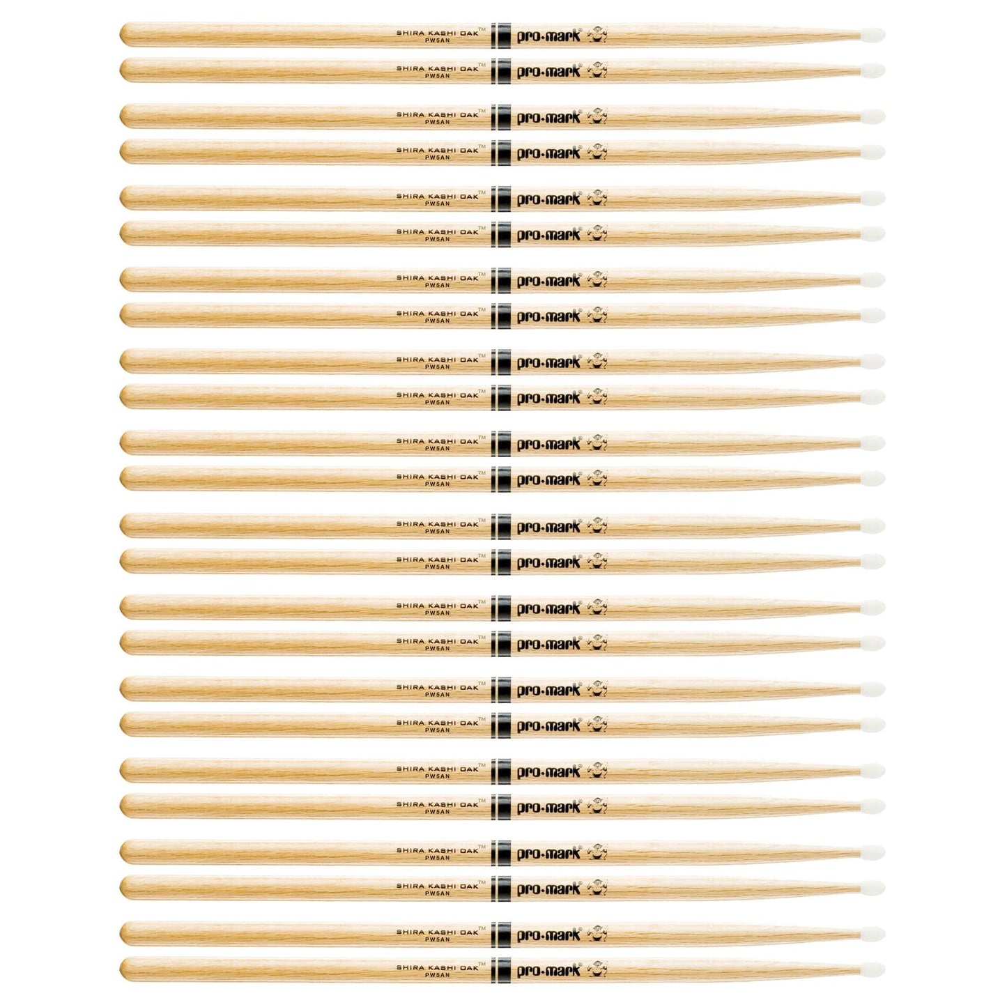 Promark Shira Kashi Oak 5A Nylon Tip Drum Sticks (12 Pair Bundle) Drums and Percussion / Parts and Accessories / Drum Sticks and Mallets