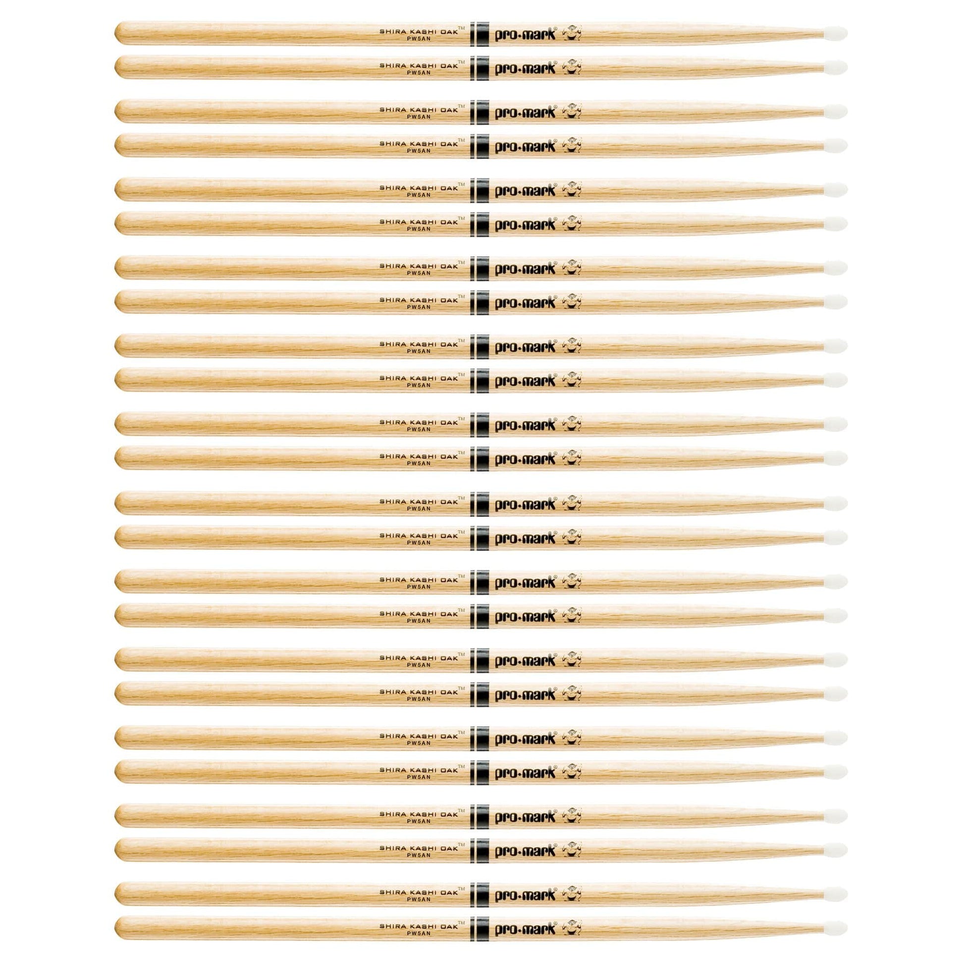 Promark Shira Kashi Oak 5A Nylon Tip Drum Sticks (12 Pair Bundle) Drums and Percussion / Parts and Accessories / Drum Sticks and Mallets
