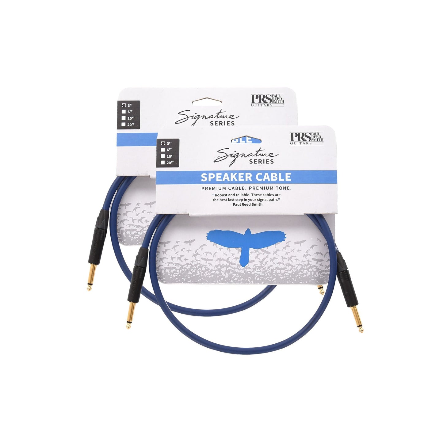 PRS 3' Signature Speaker Cable Straight/Straight 2 Pack Bundle Accessories / Cables