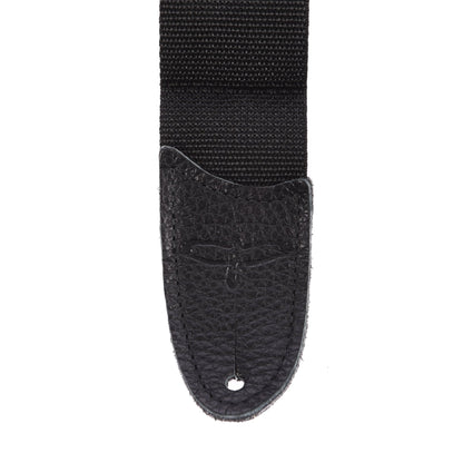 PRS 2" Black Poly Strap Premium Leather Tabs Red Signature Accessories / Straps