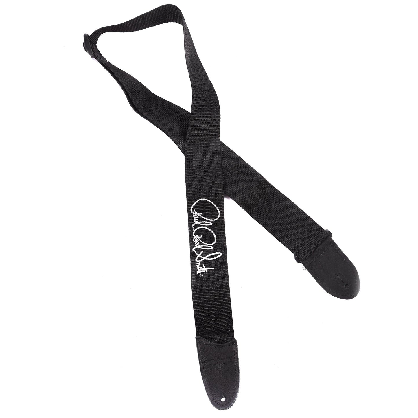 PRS 2" Black Poly Strap Premium Leather Tabs Silver Signature Accessories / Straps