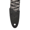 PRS 2" Cotton Woven Strap Premium Leather Tab Logo Black/Gray Accessories / Straps