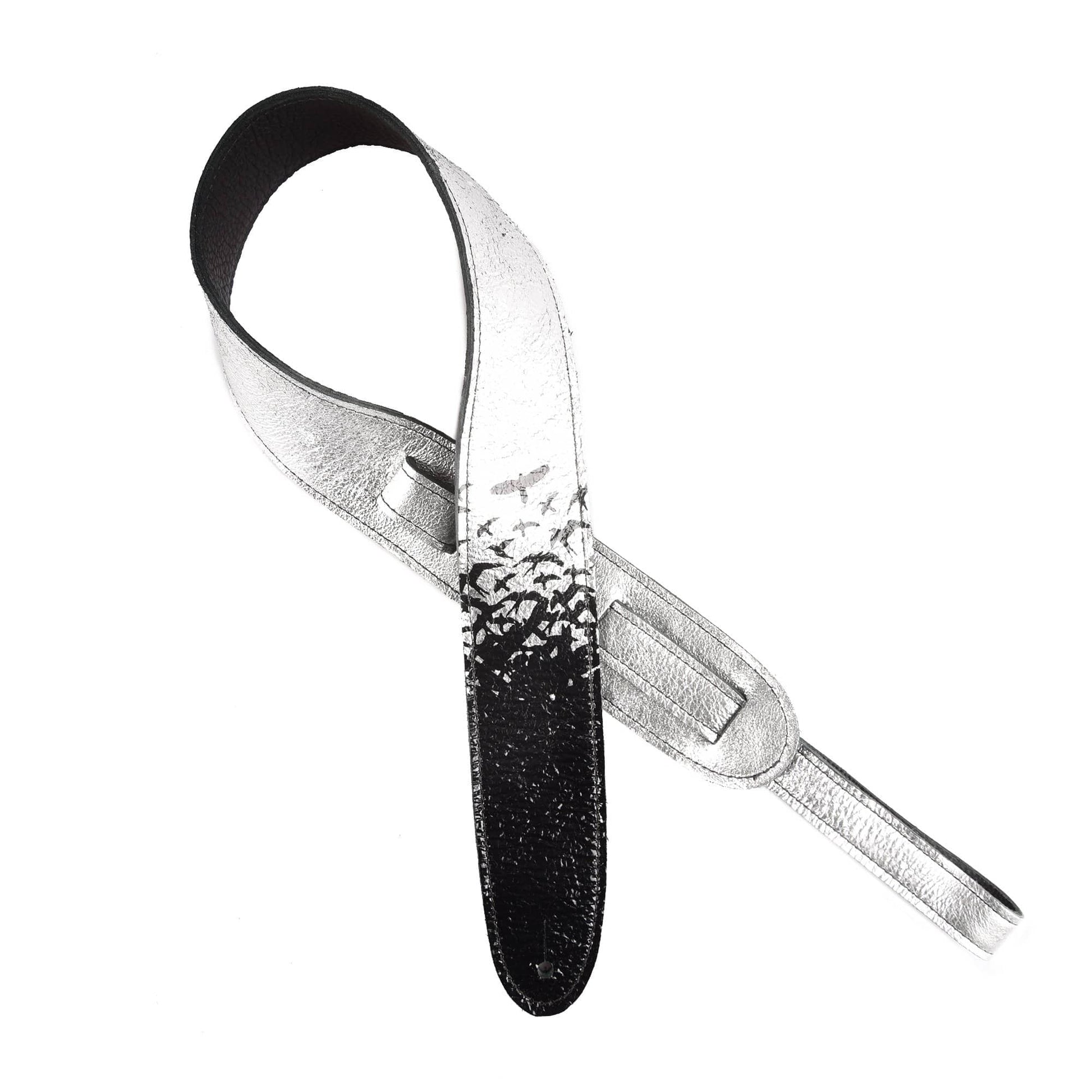 PRS Leather Strap Silver Shimmer Birds in Flight Accessories / Straps