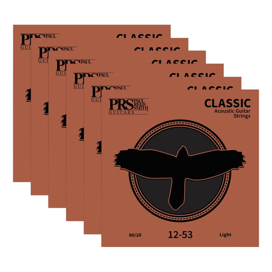 PRS Classic Acoustic Strings 80/20 Light .012-.053 6 Pack Bundle Accessories / Strings / Guitar Strings