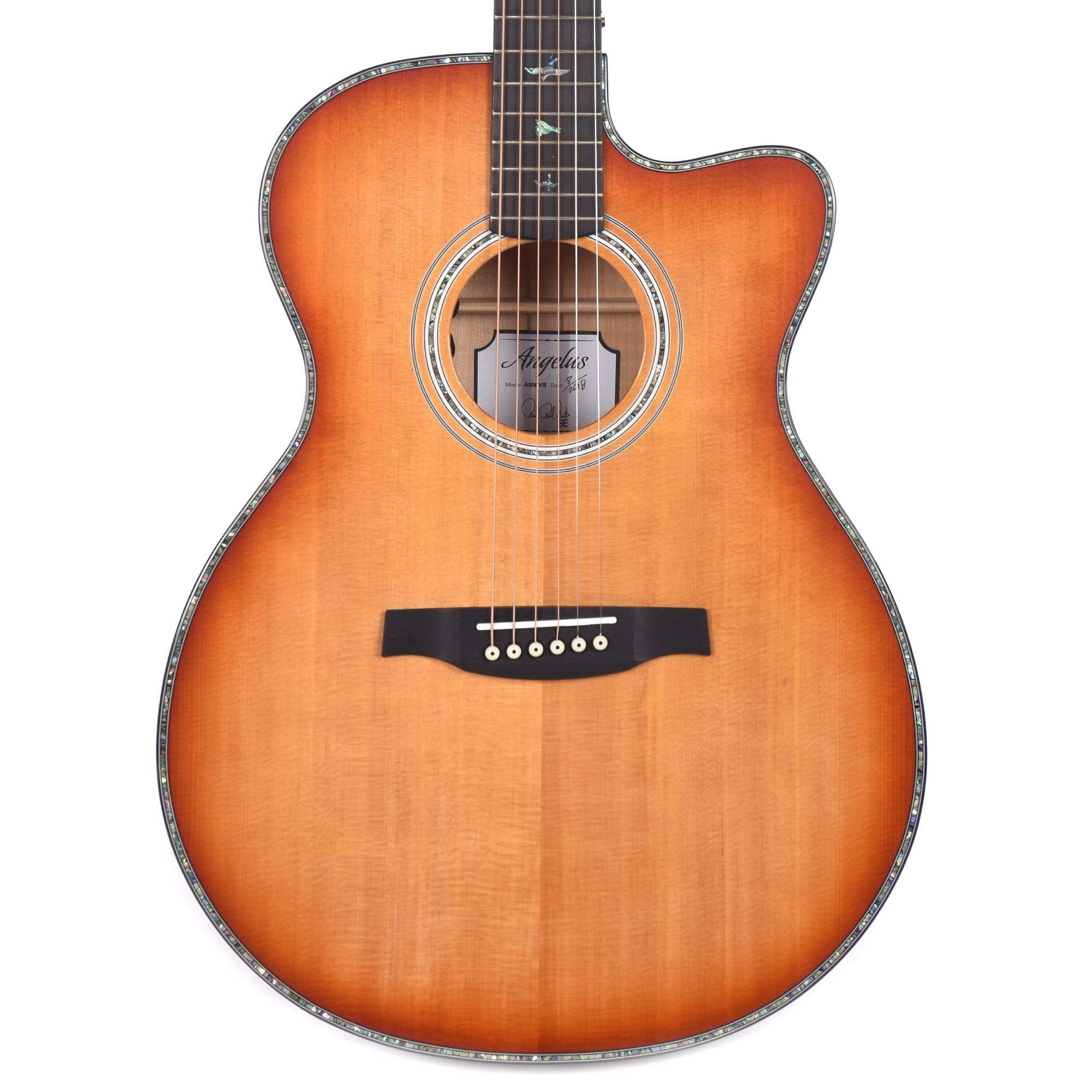 PRS SE A50E Angelus Sitka/Figured Maple Vintage Sunburst w/Fishman GT1 Acoustic Guitars / Built-in Electronics