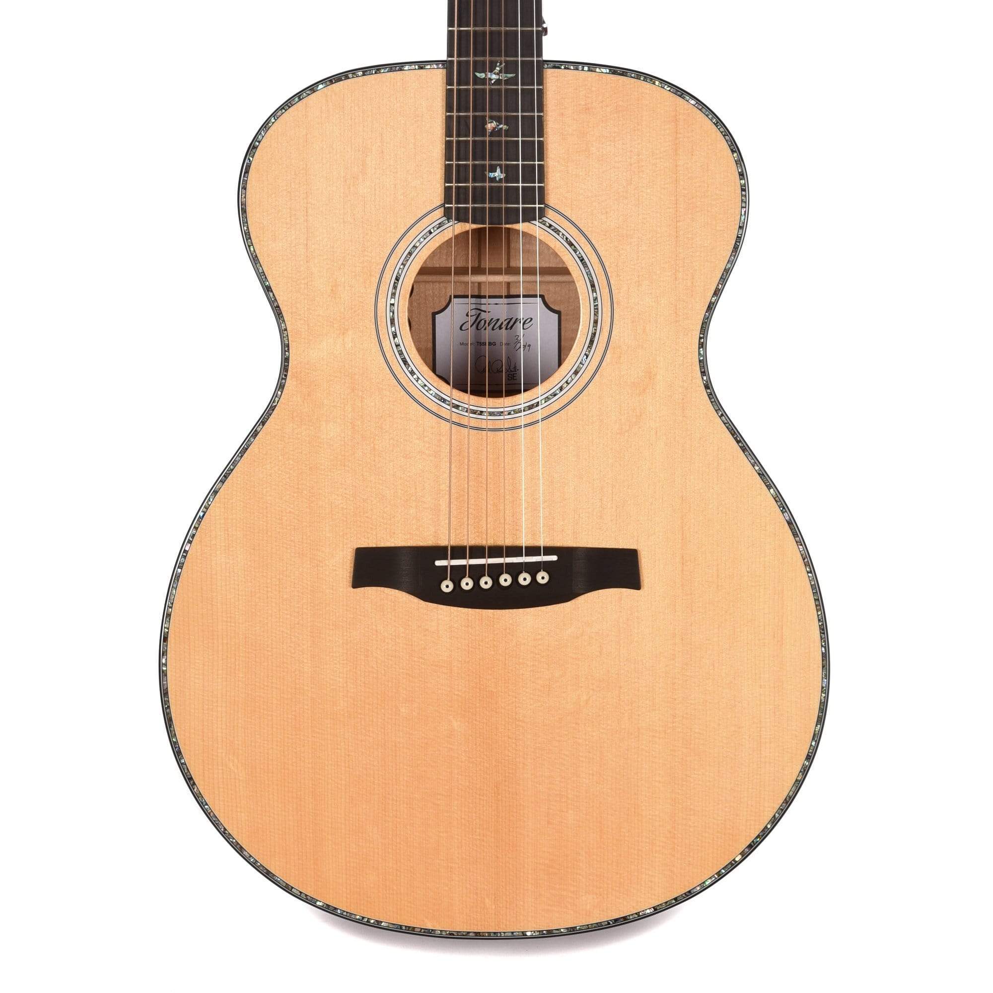 PRS SE T55E Tonare Sitka/Quilted Maple Black Gold w/Natural Top & Fishman GT1 Acoustic Guitars / Built-in Electronics